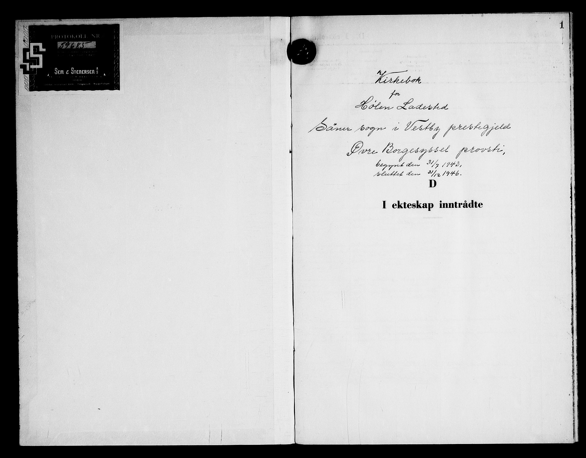 Vestby prestekontor Kirkebøker, AV/SAO-A-10893/G/Gc/L0007: Klokkerbok nr. III 7, 1943-1946, s. 1