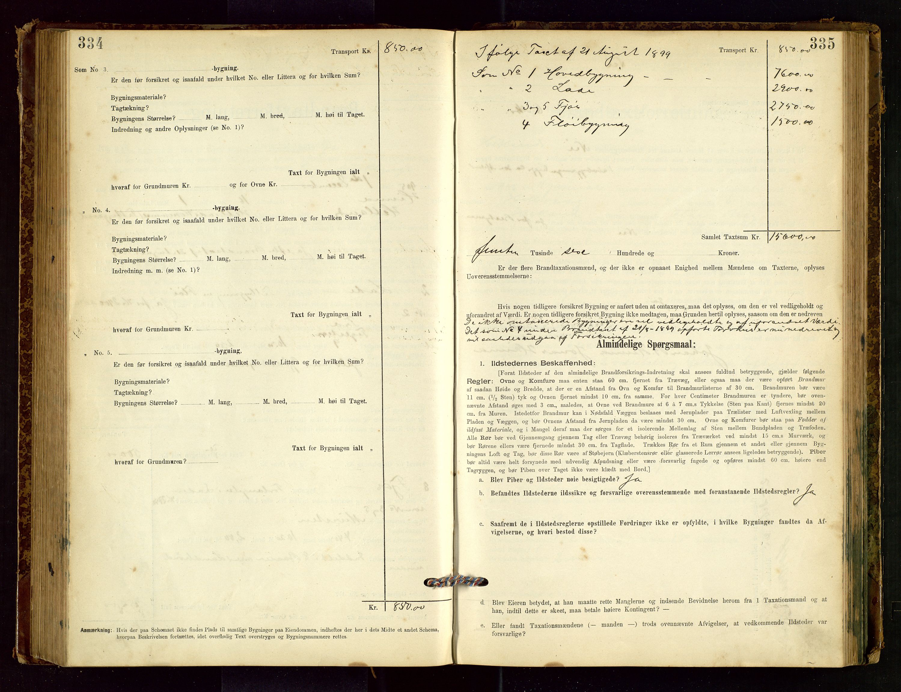 Hetland lensmannskontor, AV/SAST-A-100101/Gob/L0001: "Brandtaxationsprotokol", 1895-1918, s. 334-335