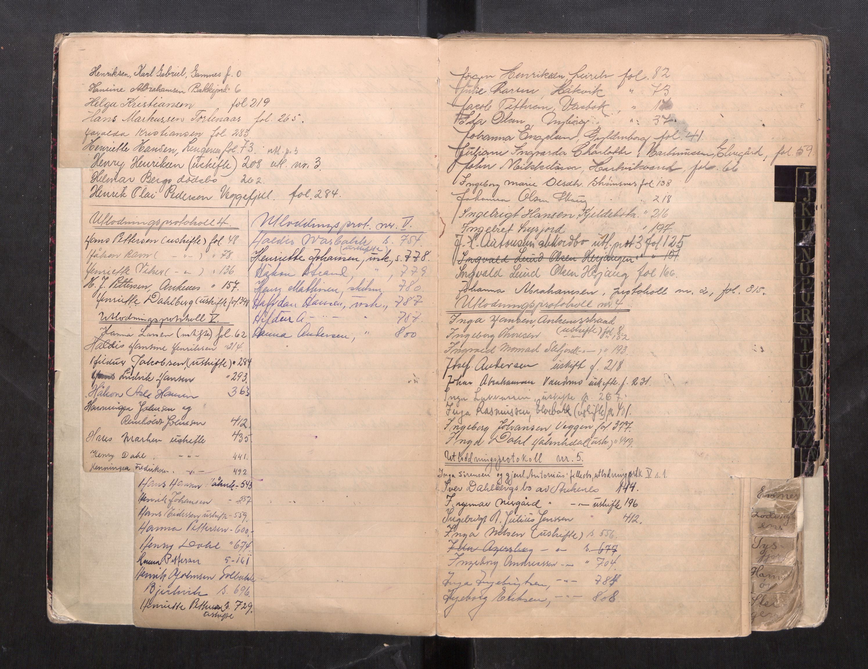 Steigen og Ofoten sorenskriveri, AV/SAT-A-0030/1/3/3C/L0002: Register til skifteslutningsprotokoll, 1917-1947