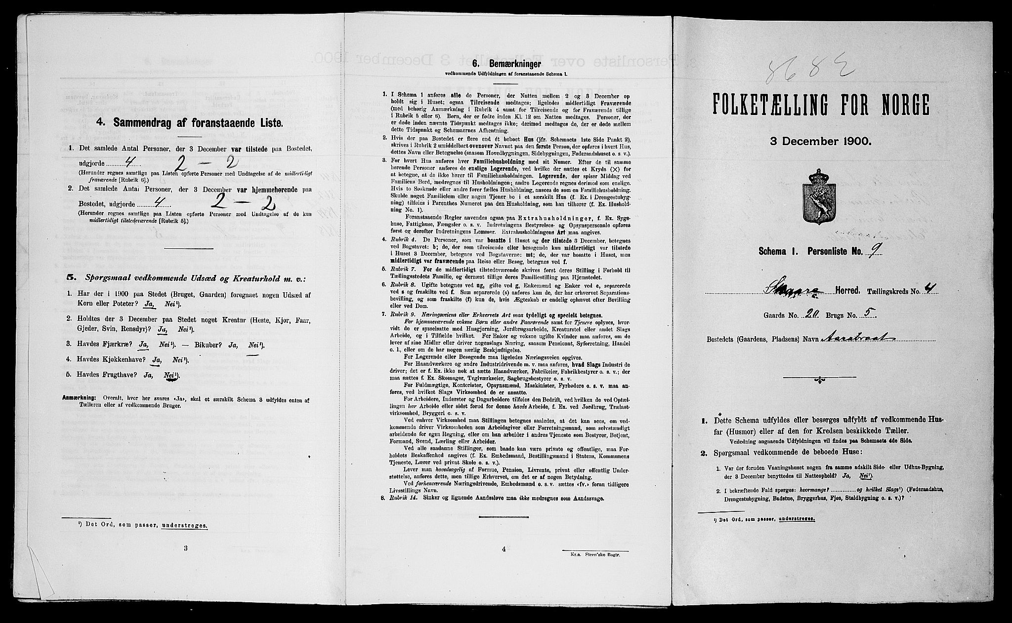 SAST, Folketelling 1900 for 1153 Skåre herred, 1900, s. 412