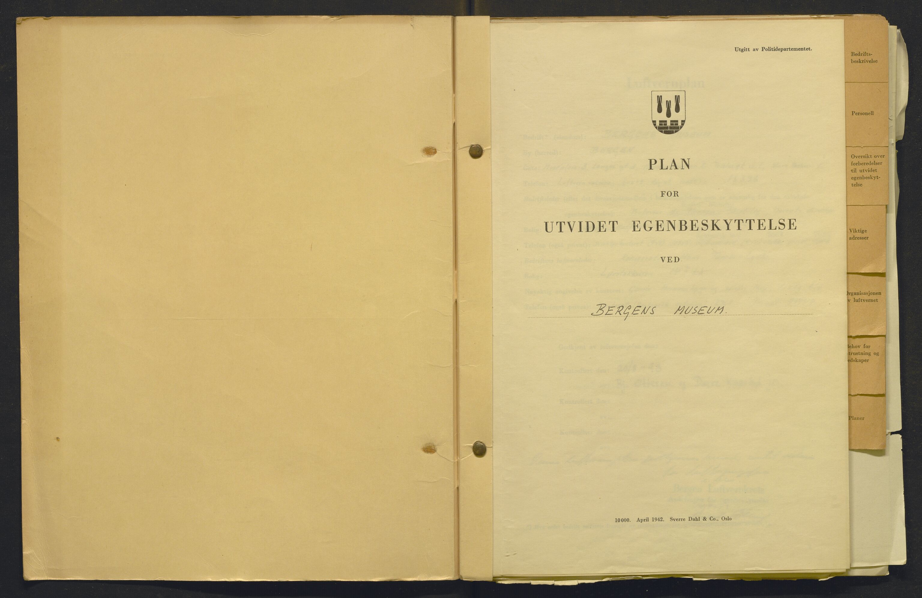 Bergens Museum, AV/SAB-A-17301/02/L/L0002: Luftvernsikring, diverse, 1938-1945, s. 130