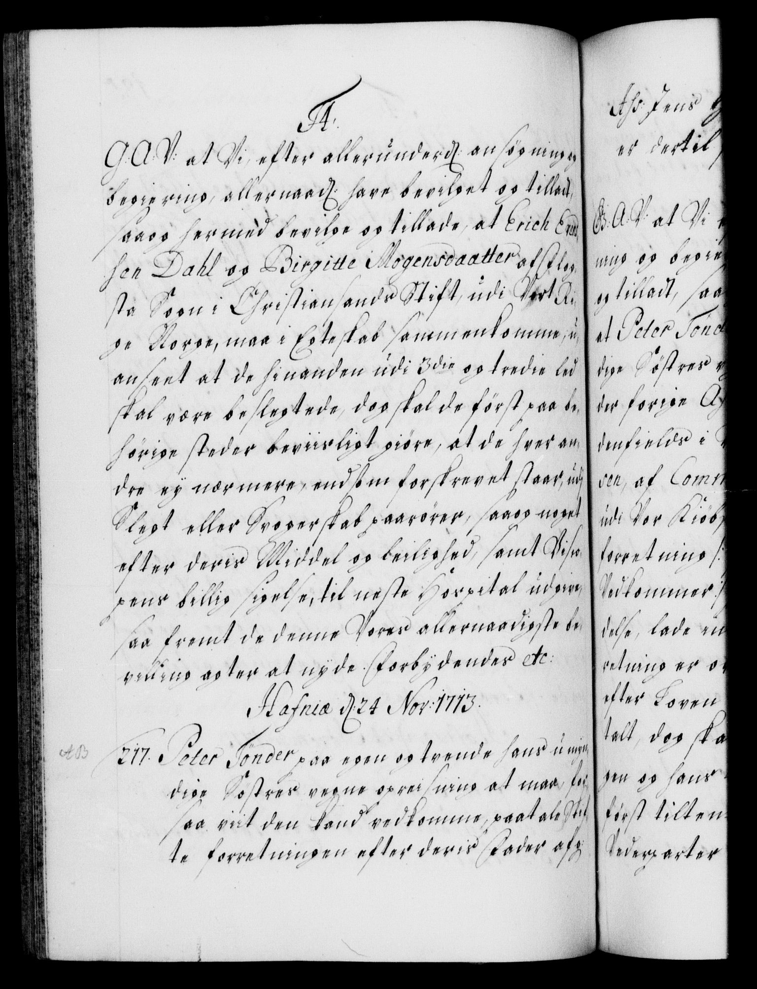 Danske Kanselli 1572-1799, RA/EA-3023/F/Fc/Fca/Fcaa/L0021: Norske registre, 1712-1715, s. 185b