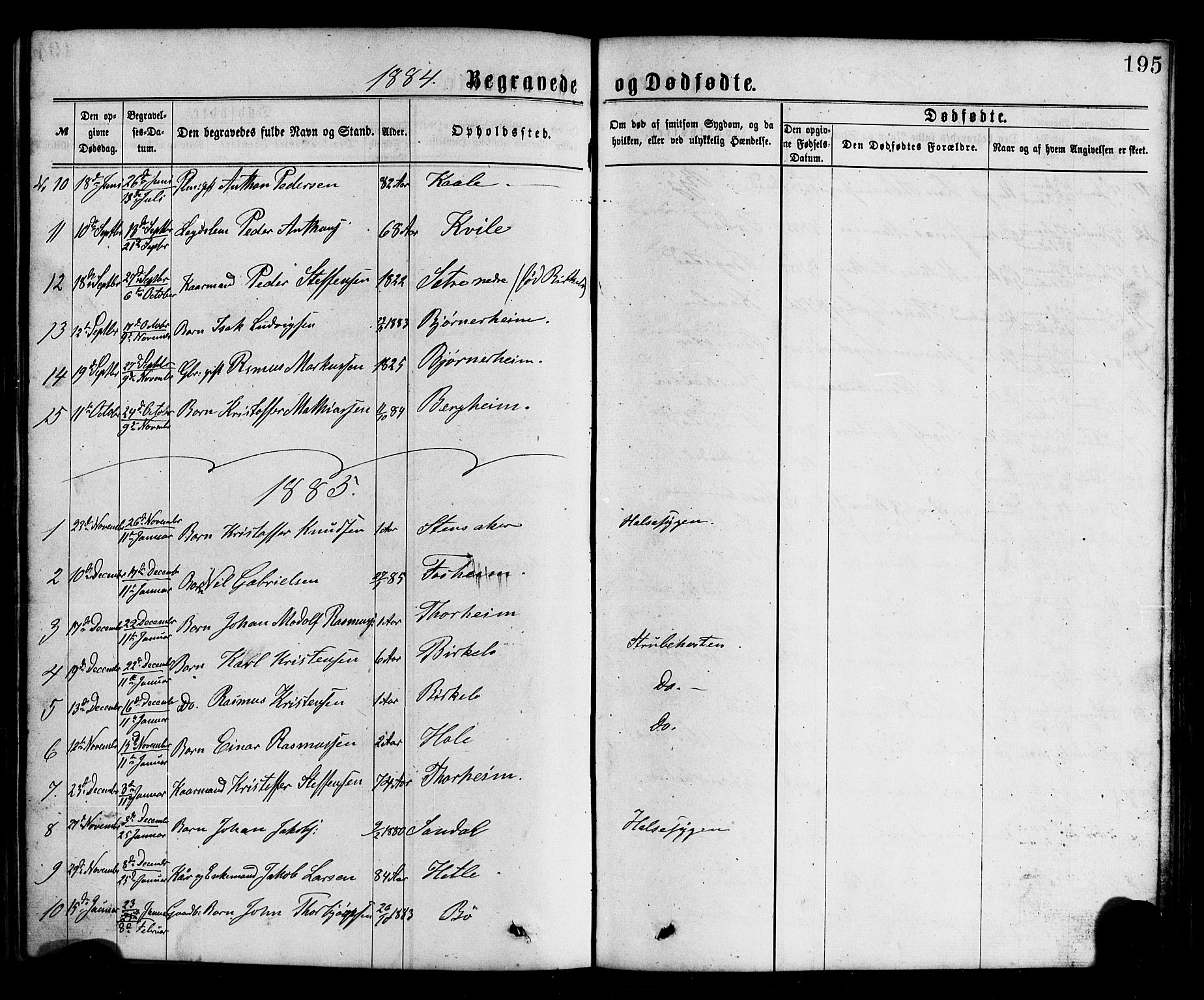 Gloppen sokneprestembete, AV/SAB-A-80101/H/Hab/Habc/L0001: Klokkerbok nr. C 1, 1872-1896, s. 195