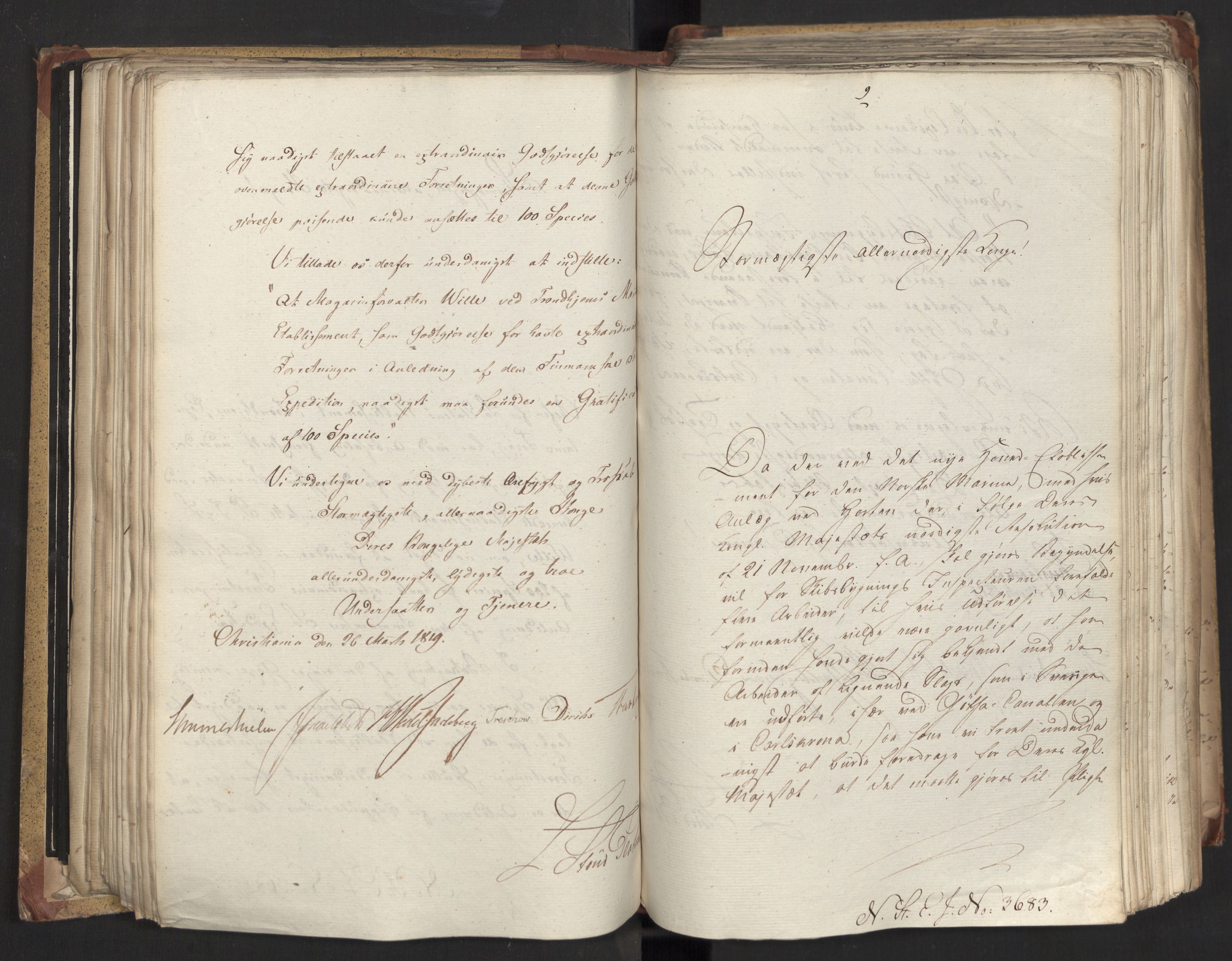 Statsrådsavdelingen i Stockholm, AV/RA-S-1003/D/Da/L0018: Regjeringsinnstillinger nr. 3599-3855, 1819, s. 182