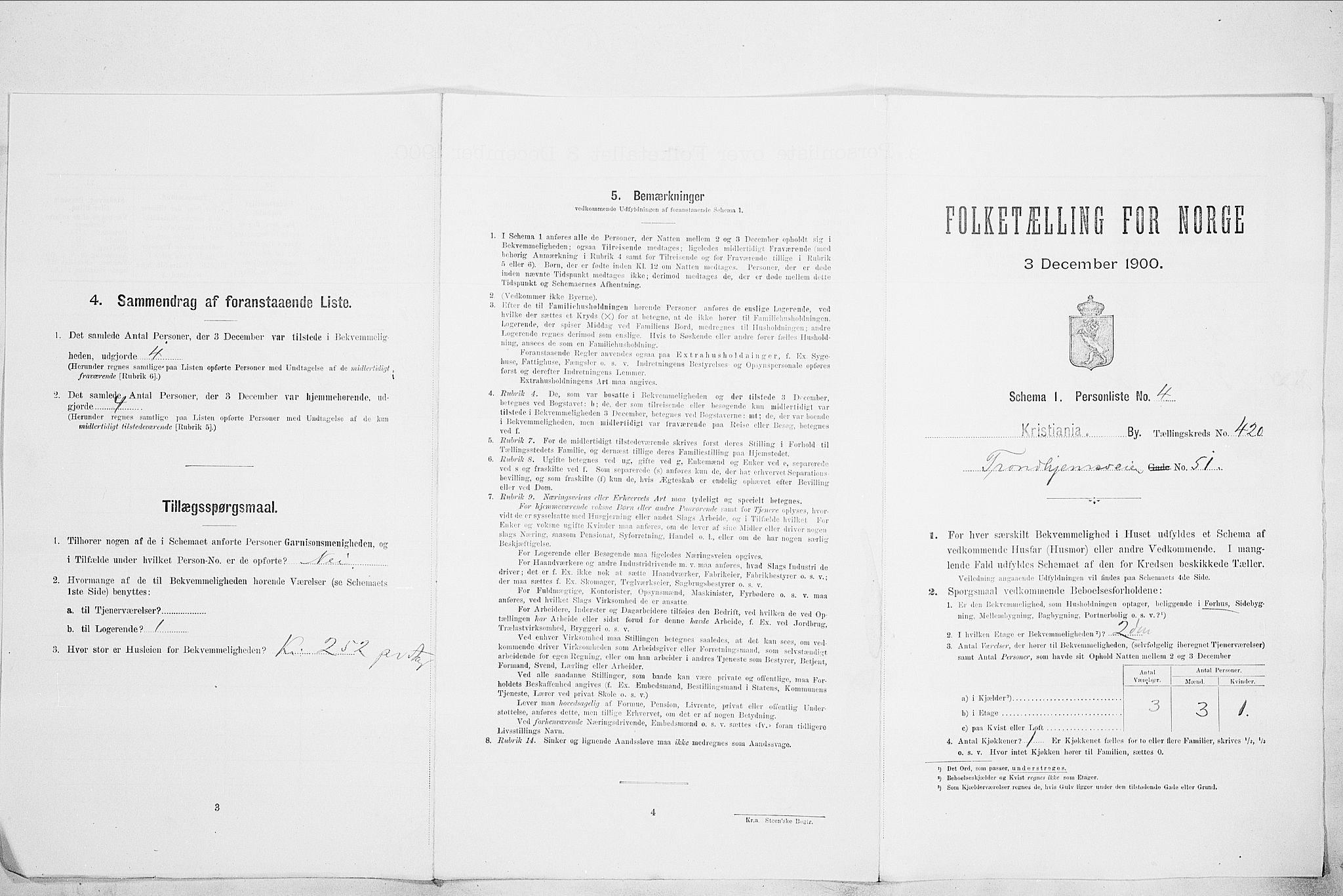 SAO, Folketelling 1900 for 0301 Kristiania kjøpstad, 1900, s. 105074