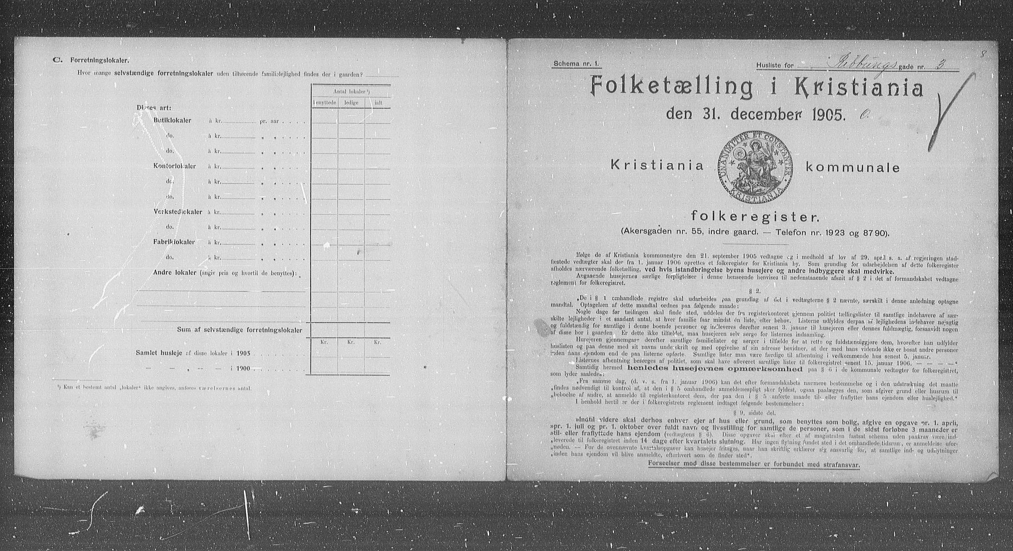 OBA, Kommunal folketelling 31.12.1905 for Kristiania kjøpstad, 1905, s. 43675