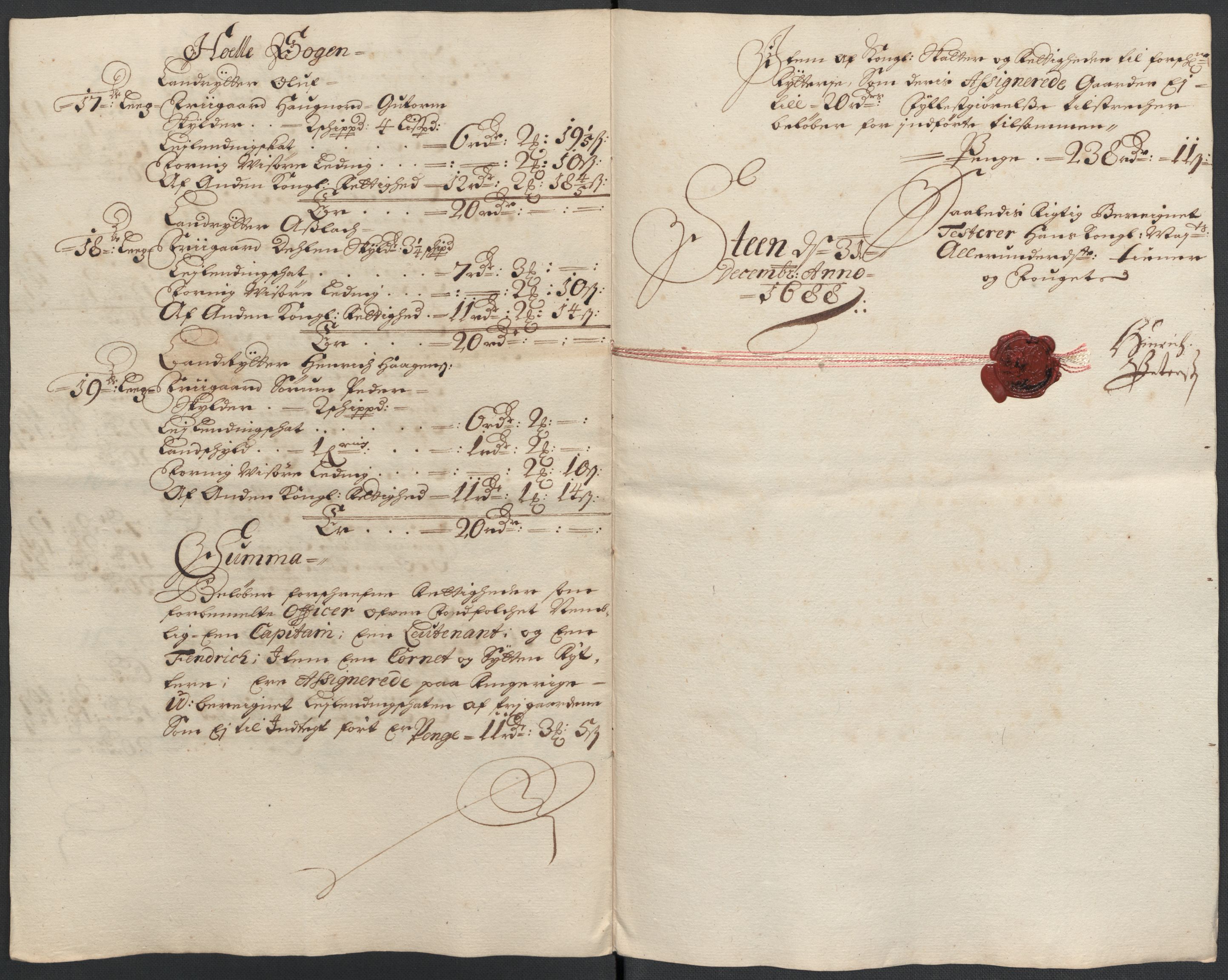 Rentekammeret inntil 1814, Reviderte regnskaper, Fogderegnskap, AV/RA-EA-4092/R21/L1447: Fogderegnskap Ringerike og Hallingdal, 1687-1689, s. 247