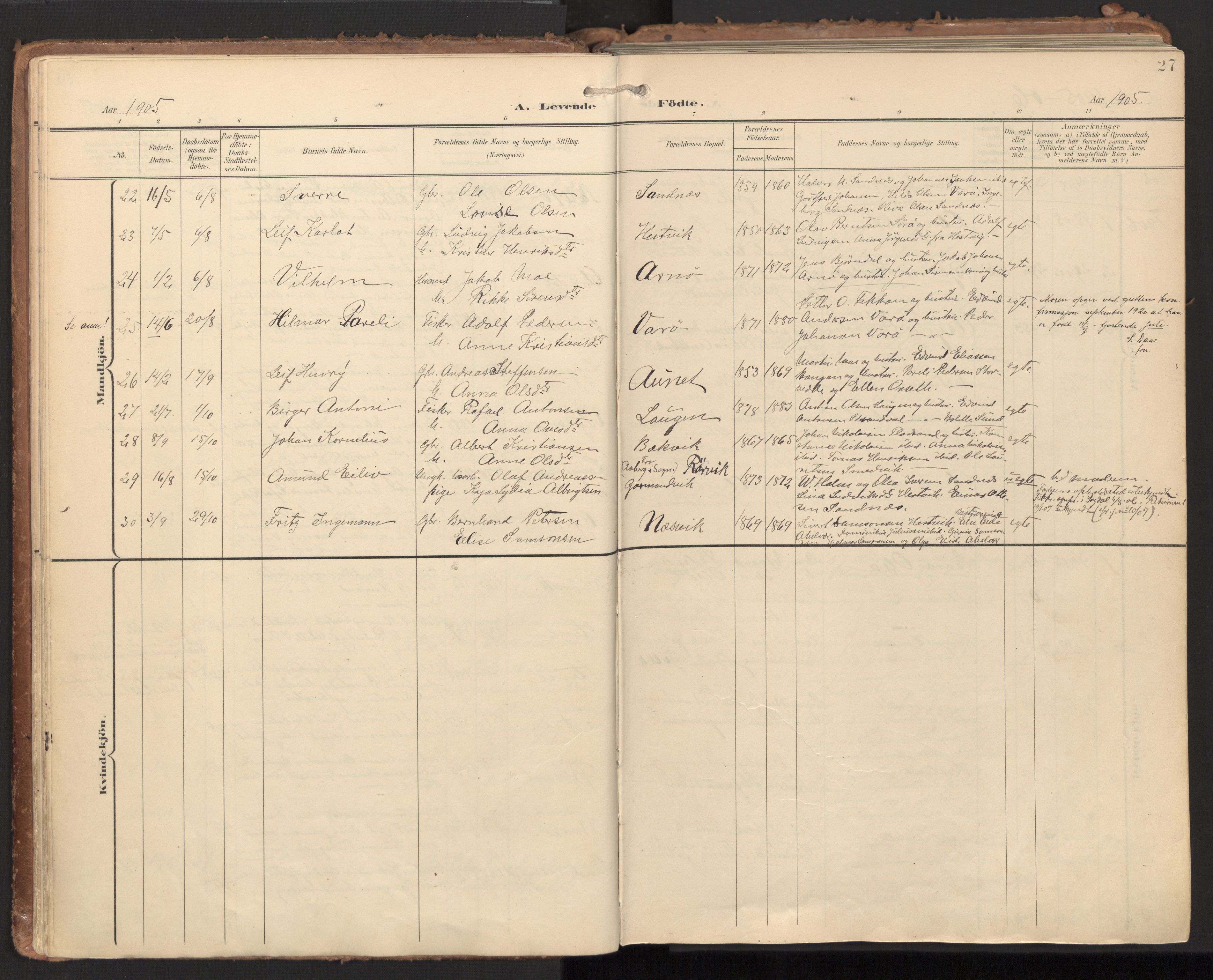 Ministerialprotokoller, klokkerbøker og fødselsregistre - Nord-Trøndelag, AV/SAT-A-1458/784/L0677: Ministerialbok nr. 784A12, 1900-1920, s. 27