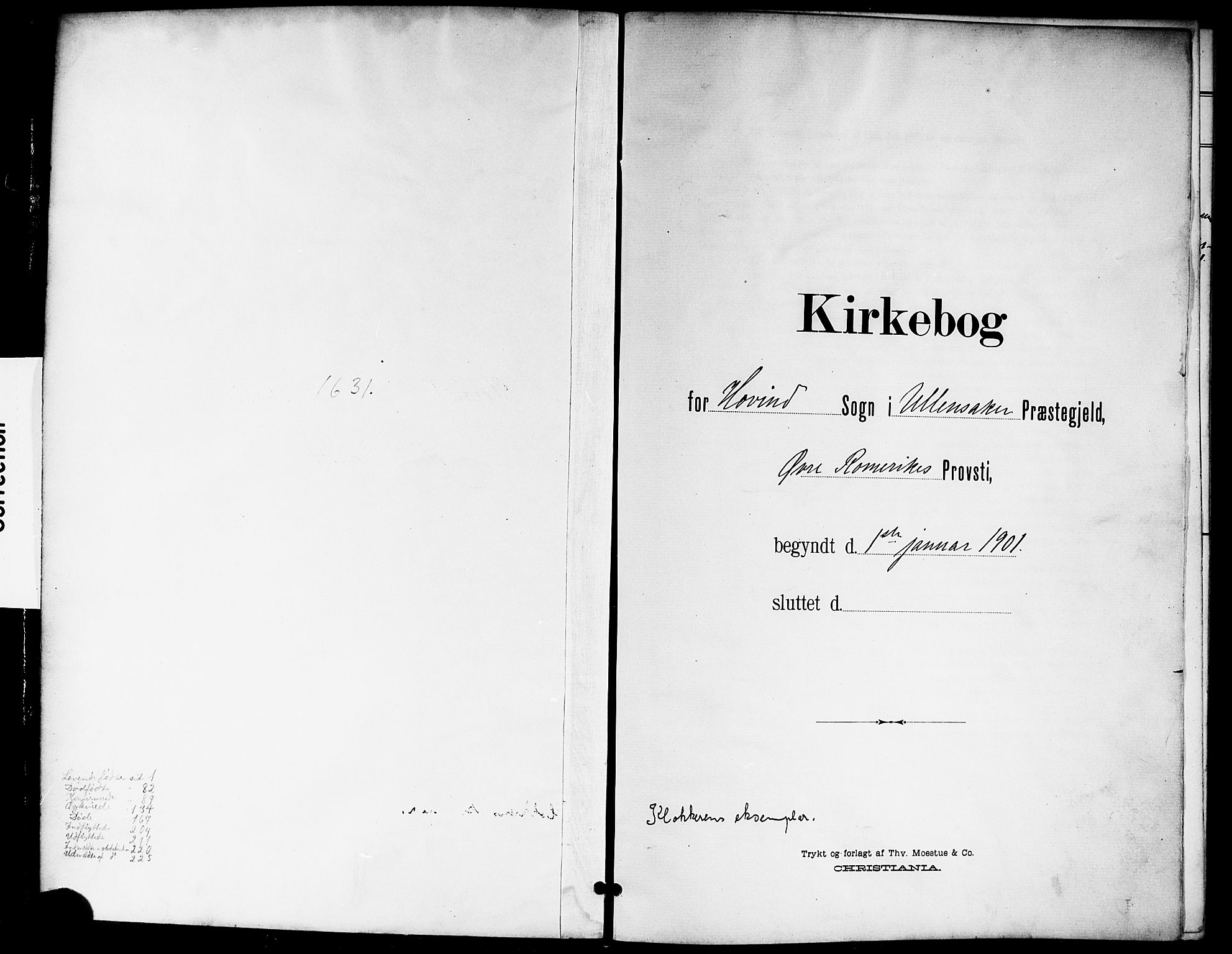 Ullensaker prestekontor Kirkebøker, AV/SAO-A-10236a/G/Gb/L0001: Klokkerbok nr. II 1, 1901-1917