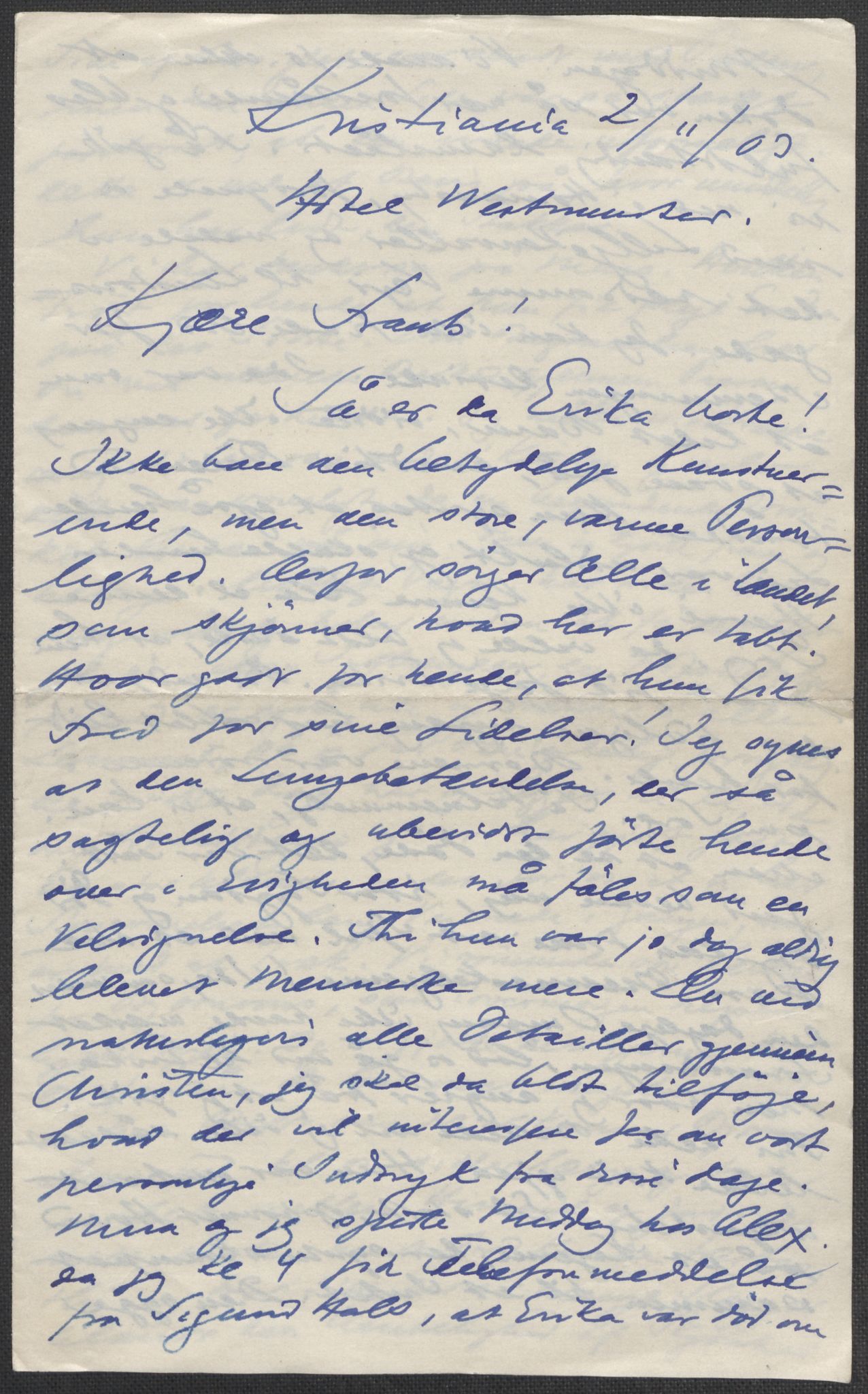 Beyer, Frants, RA/PA-0132/F/L0001: Brev fra Edvard Grieg til Frantz Beyer og "En del optegnelser som kan tjene til kommentar til brevene" av Marie Beyer, 1872-1907, s. 732