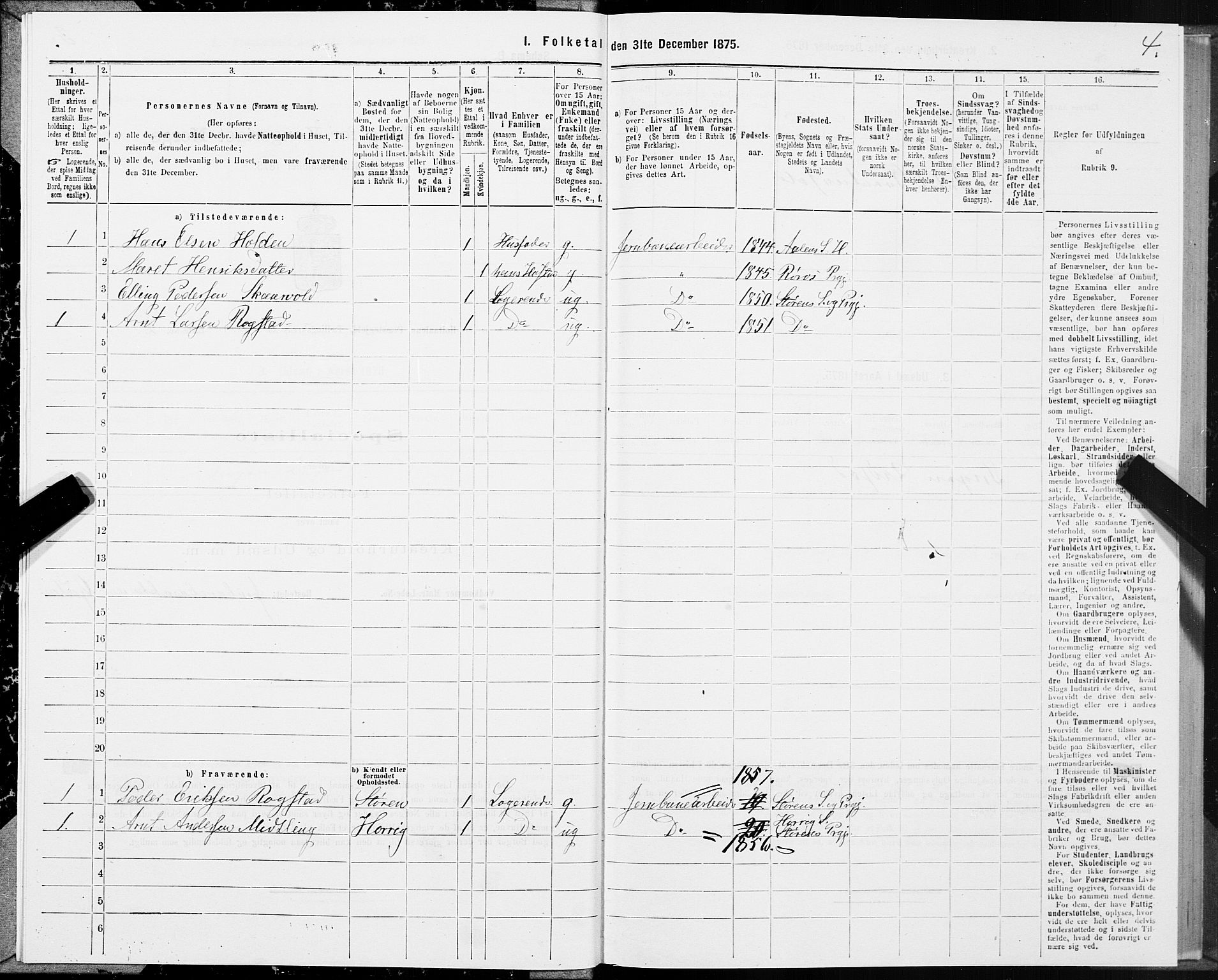 SAT, Folketelling 1875 for 1645P Haltdalen prestegjeld, 1875, s. 5004