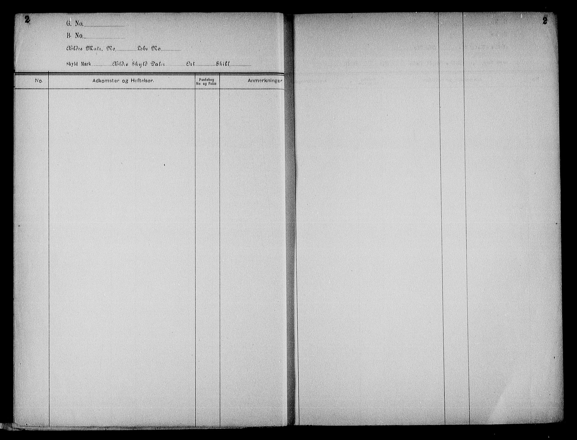 Nedenes sorenskriveri, SAK/1221-0006/G/Ga/Gaa/L0016: Panteregister nr. 16, 1915-1955, s. 2