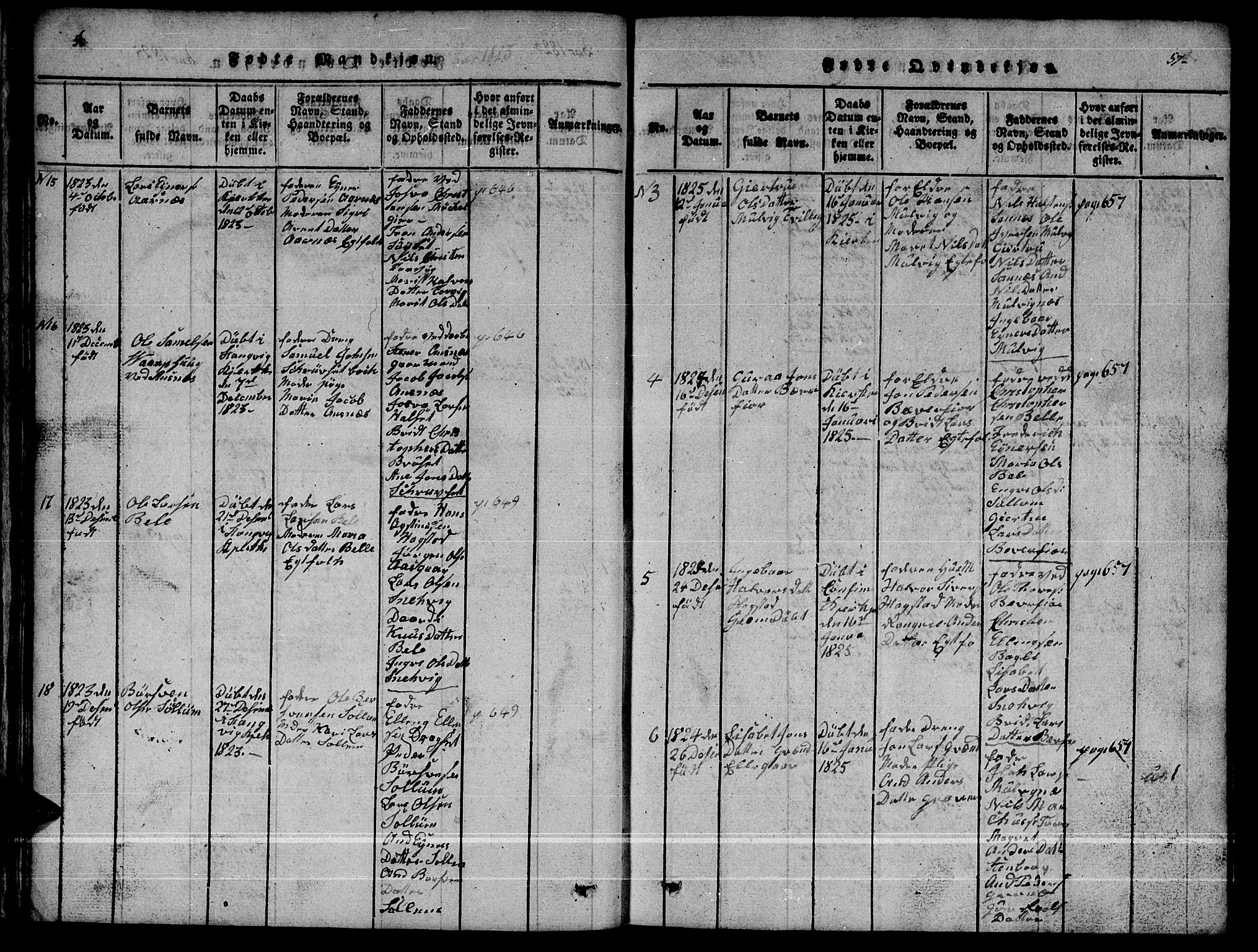 Ministerialprotokoller, klokkerbøker og fødselsregistre - Møre og Romsdal, AV/SAT-A-1454/592/L1031: Klokkerbok nr. 592C01, 1820-1833, s. 56-57