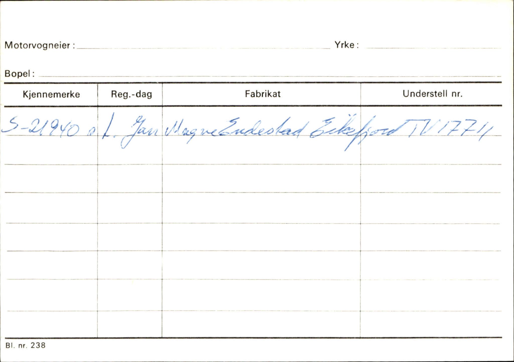 Statens vegvesen, Sogn og Fjordane vegkontor, AV/SAB-A-5301/4/F/L0133: Eigarregister Bremanger A-Å. Gaular A-H, 1945-1975, s. 312