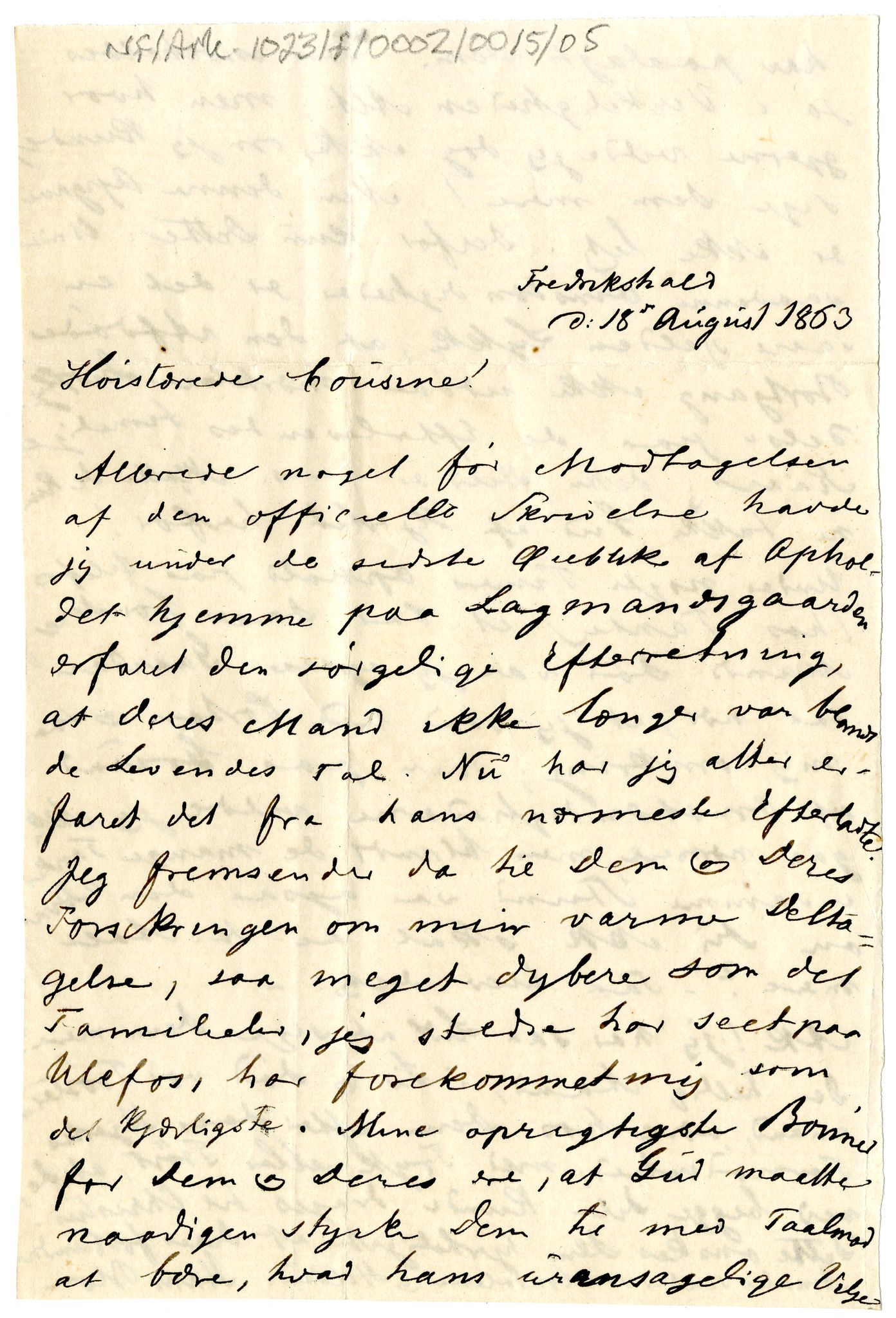 Diderik Maria Aalls brevsamling, NF/Ark-1023/F/L0002: D.M. Aalls brevsamling. B - C, 1799-1889, s. 44