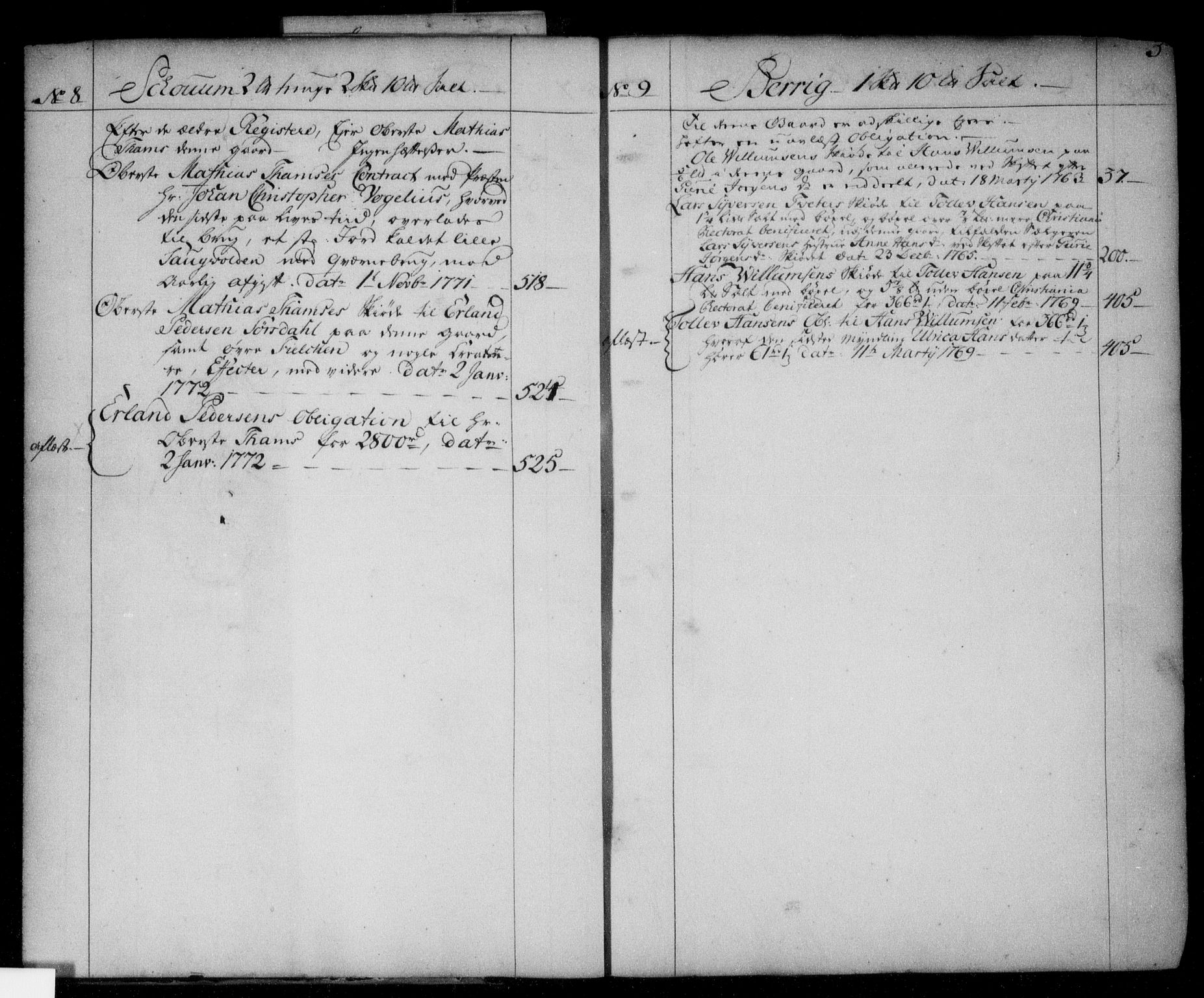 Aker sorenskriveri, AV/SAO-A-10895/G/Ga/Gab/Gaba/L0003: Panteregister nr. I 3, 1762-1773, s. 5