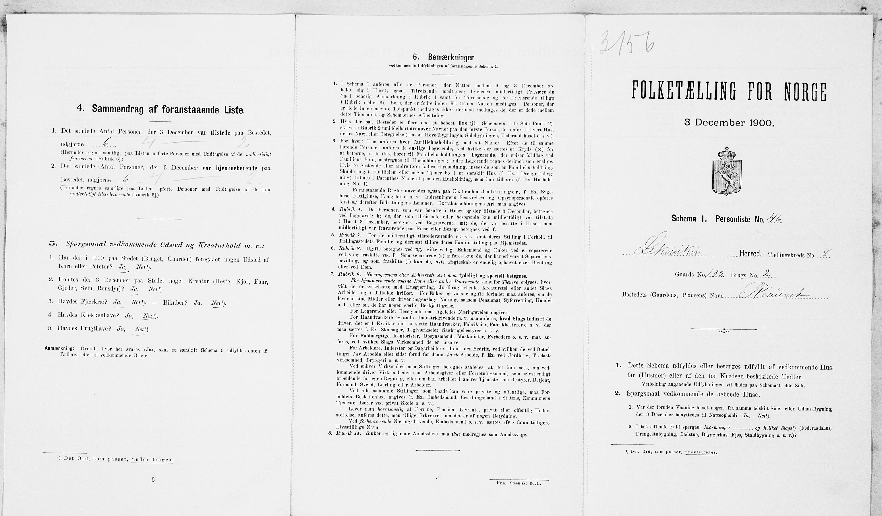 SAT, Folketelling 1900 for 1718 Leksvik herred, 1900, s. 995