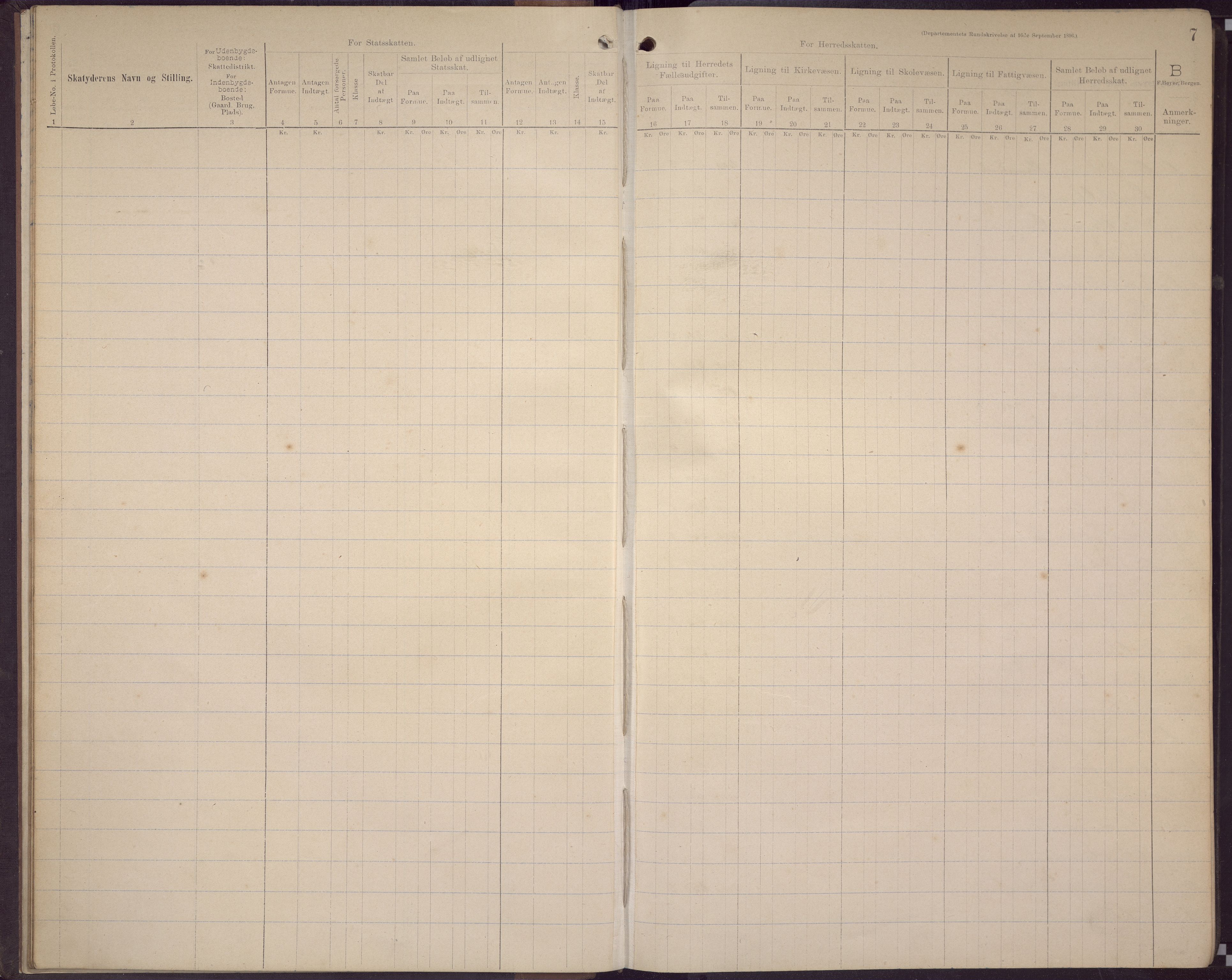 Fana kommune. Herredskassereren, BBA/A-0504/J/Jc/L0006: Skattelister/ligningsprotokoll, 1896-1901, s. 9