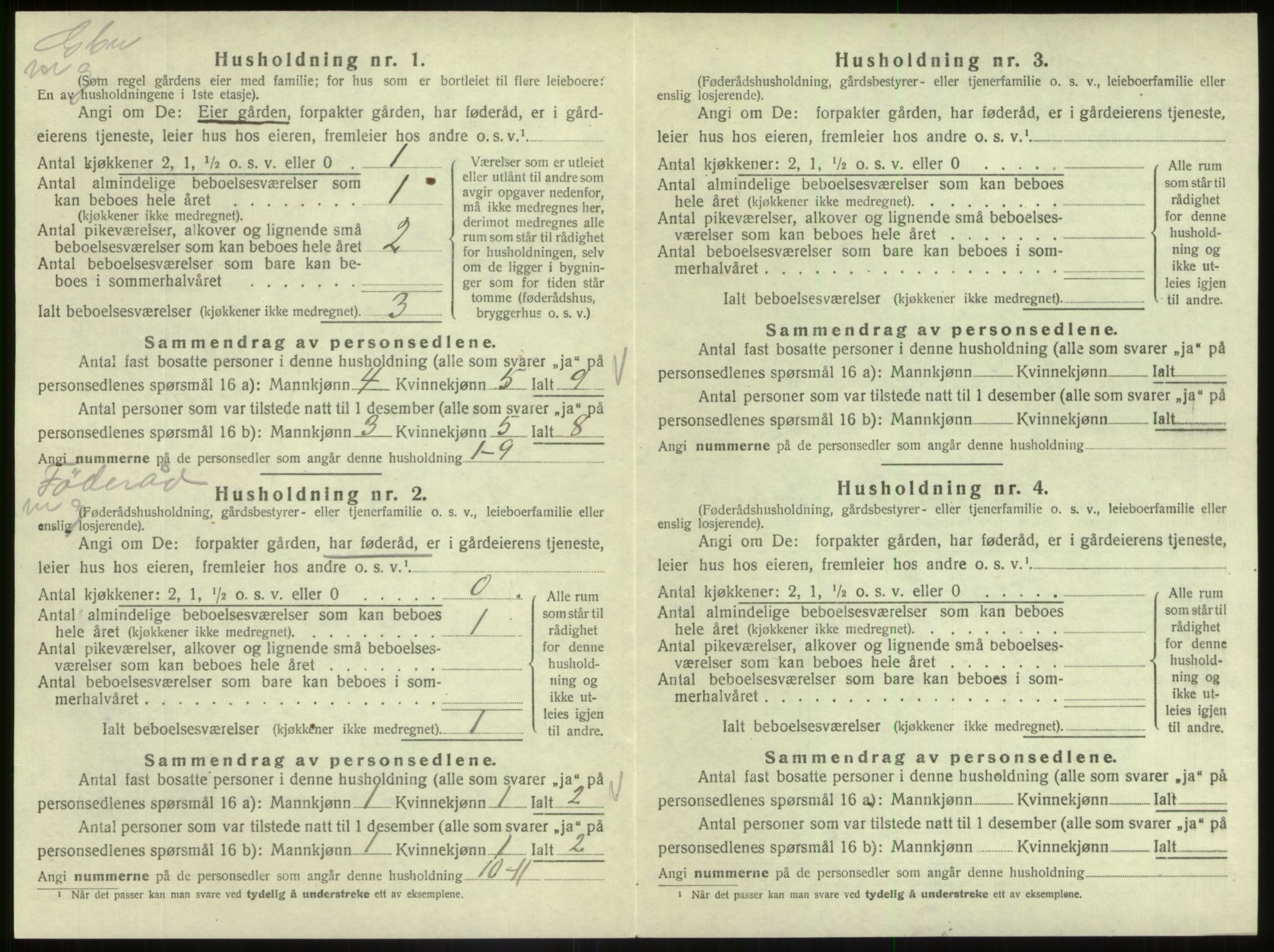 SAB, Folketelling 1920 for 1429 Fjaler herred, 1920, s. 1054