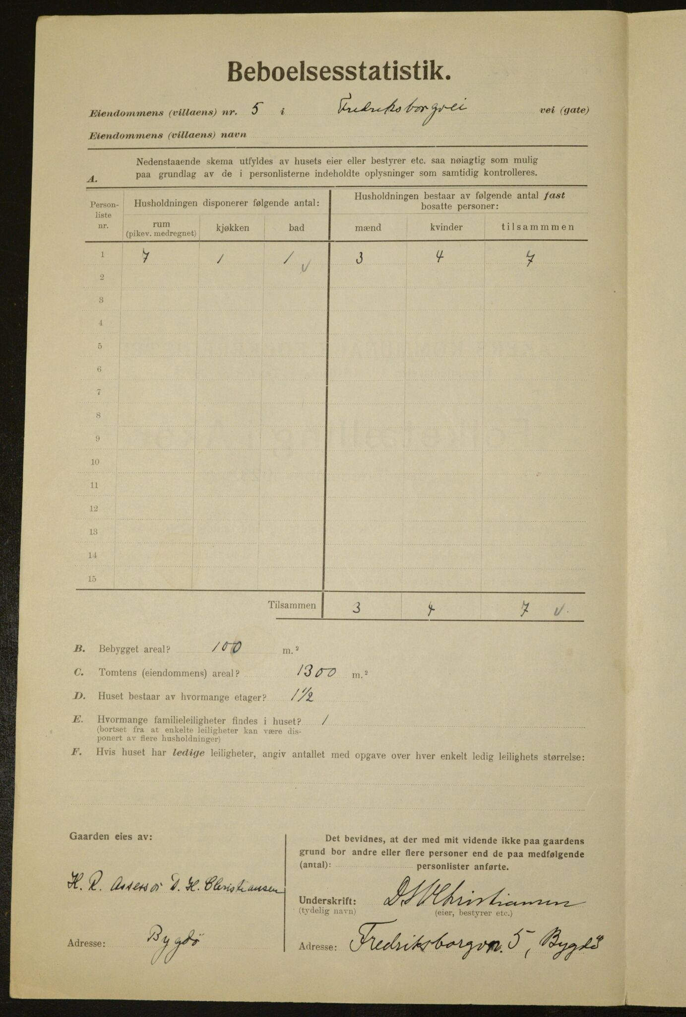 , Kommunal folketelling 1.12.1923 for Aker, 1923, s. 1733