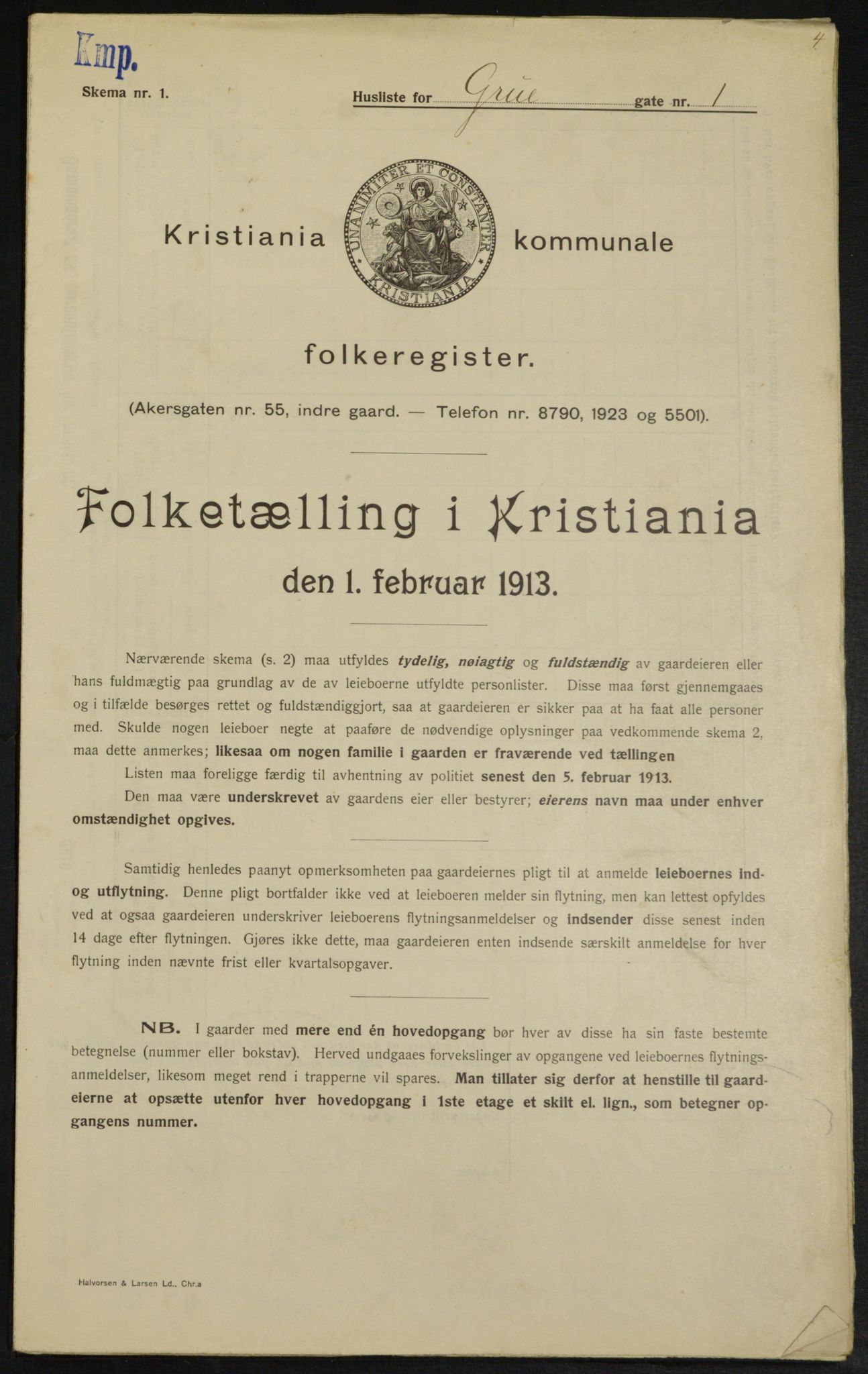 OBA, Kommunal folketelling 1.2.1913 for Kristiania, 1913, s. 30289
