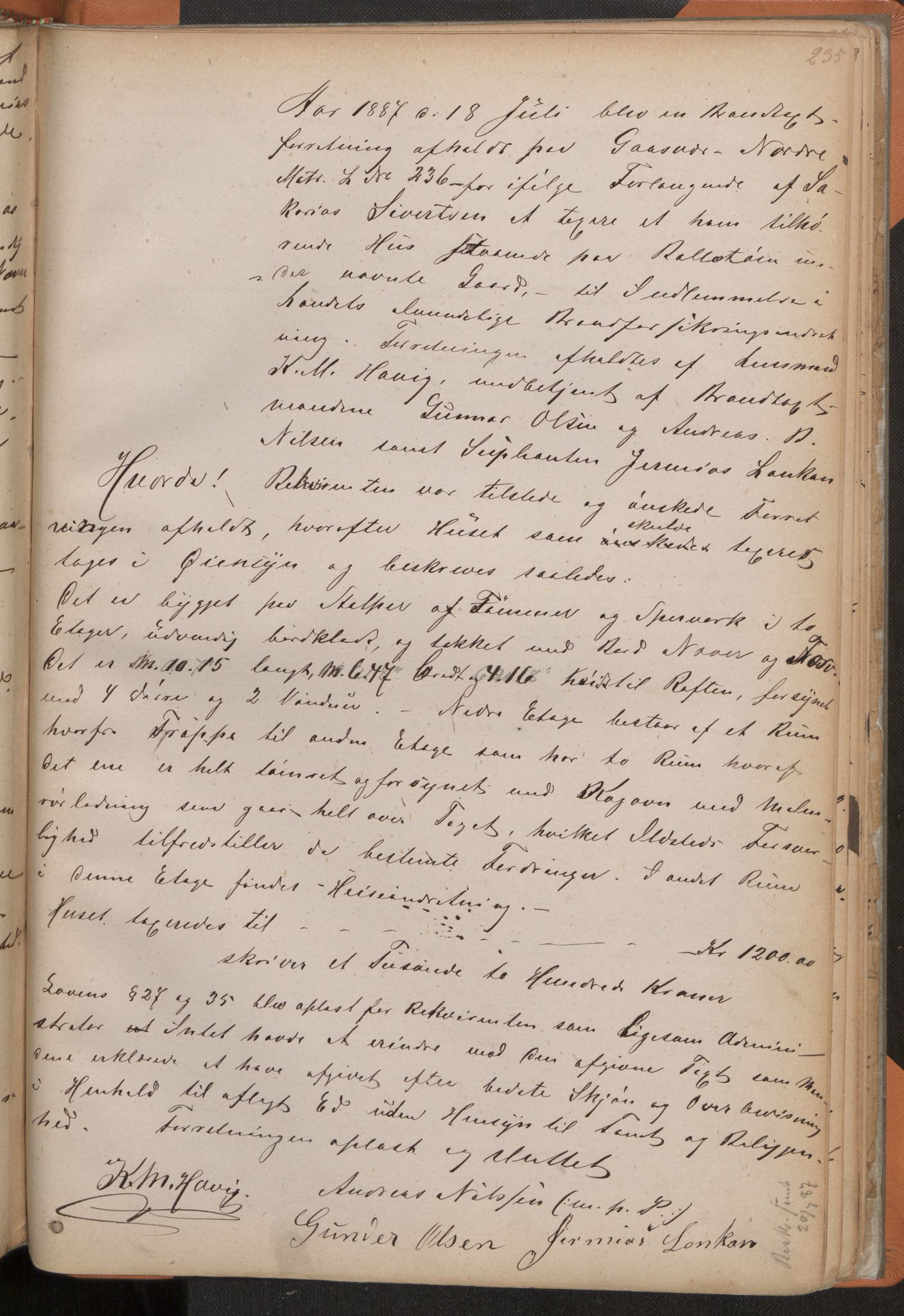 Norges Brannkasse Herøy, AV/SAT-A-5570, 1872-1888, s. 235a