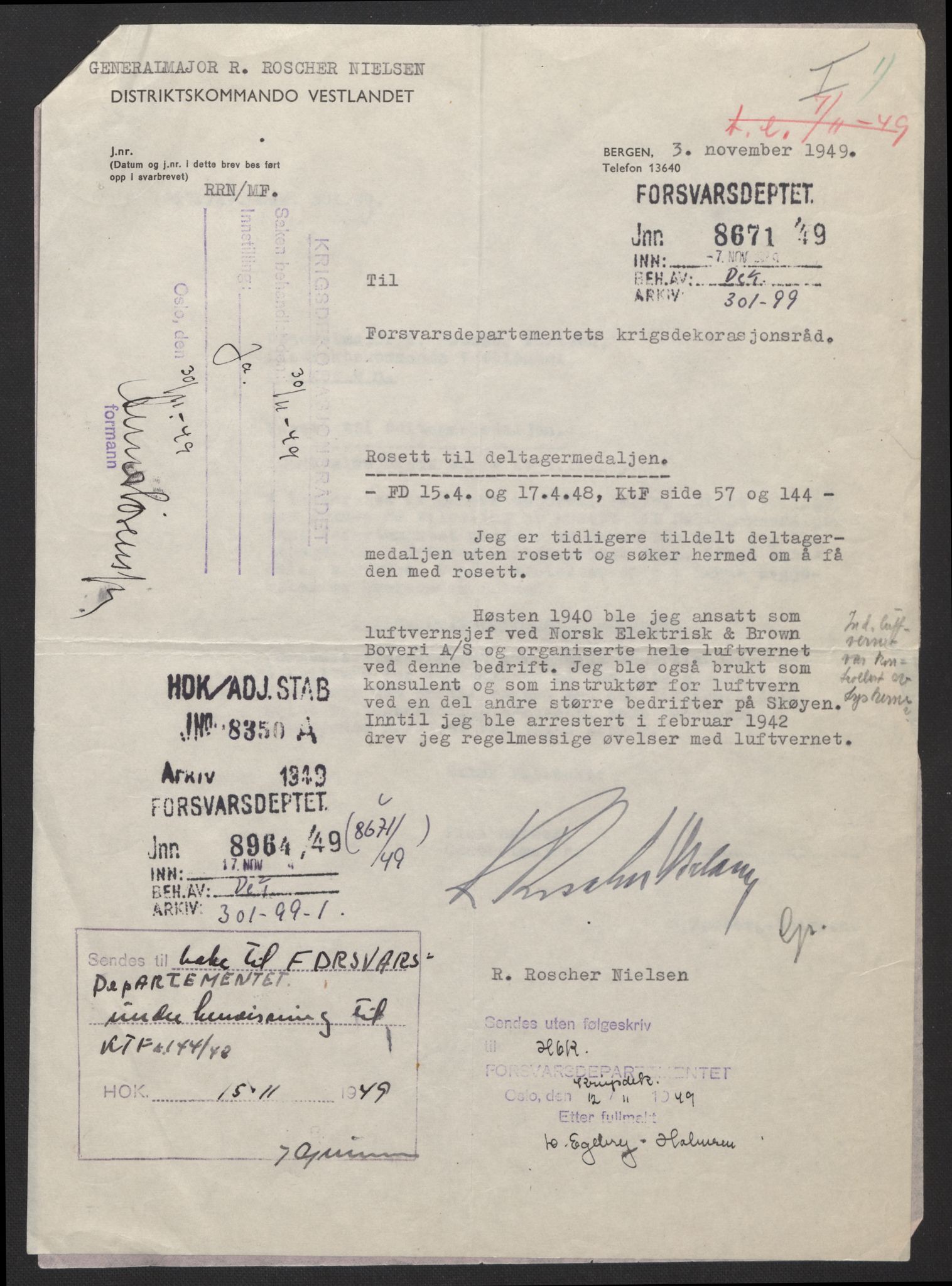 Forsvarsdepartementet, arkivet 1940-1945, RA/RAFA-2062, 1940-1945, s. 660
