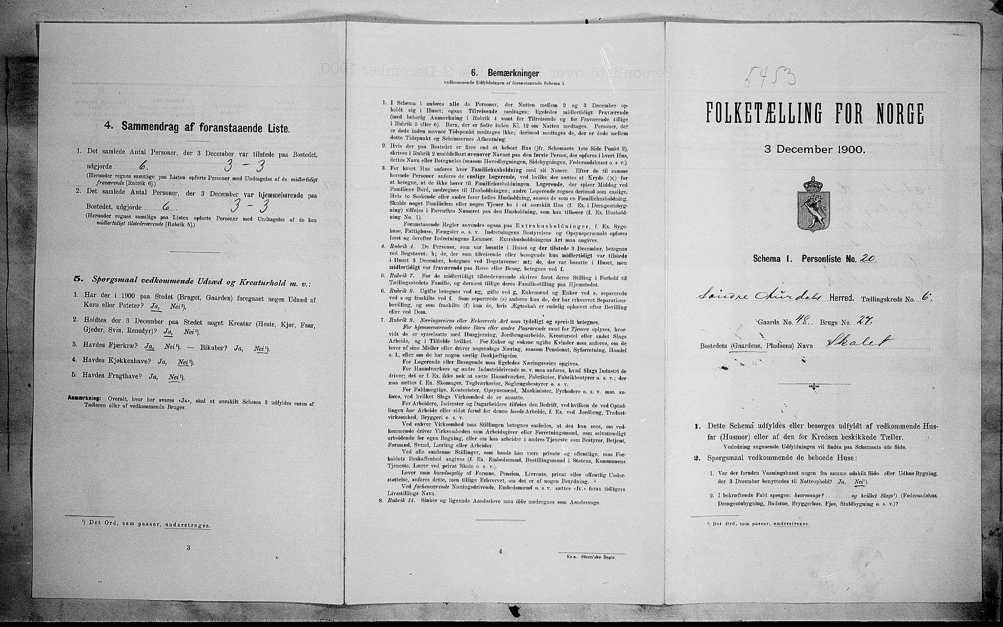 SAH, Folketelling 1900 for 0540 Sør-Aurdal herred, 1900, s. 696