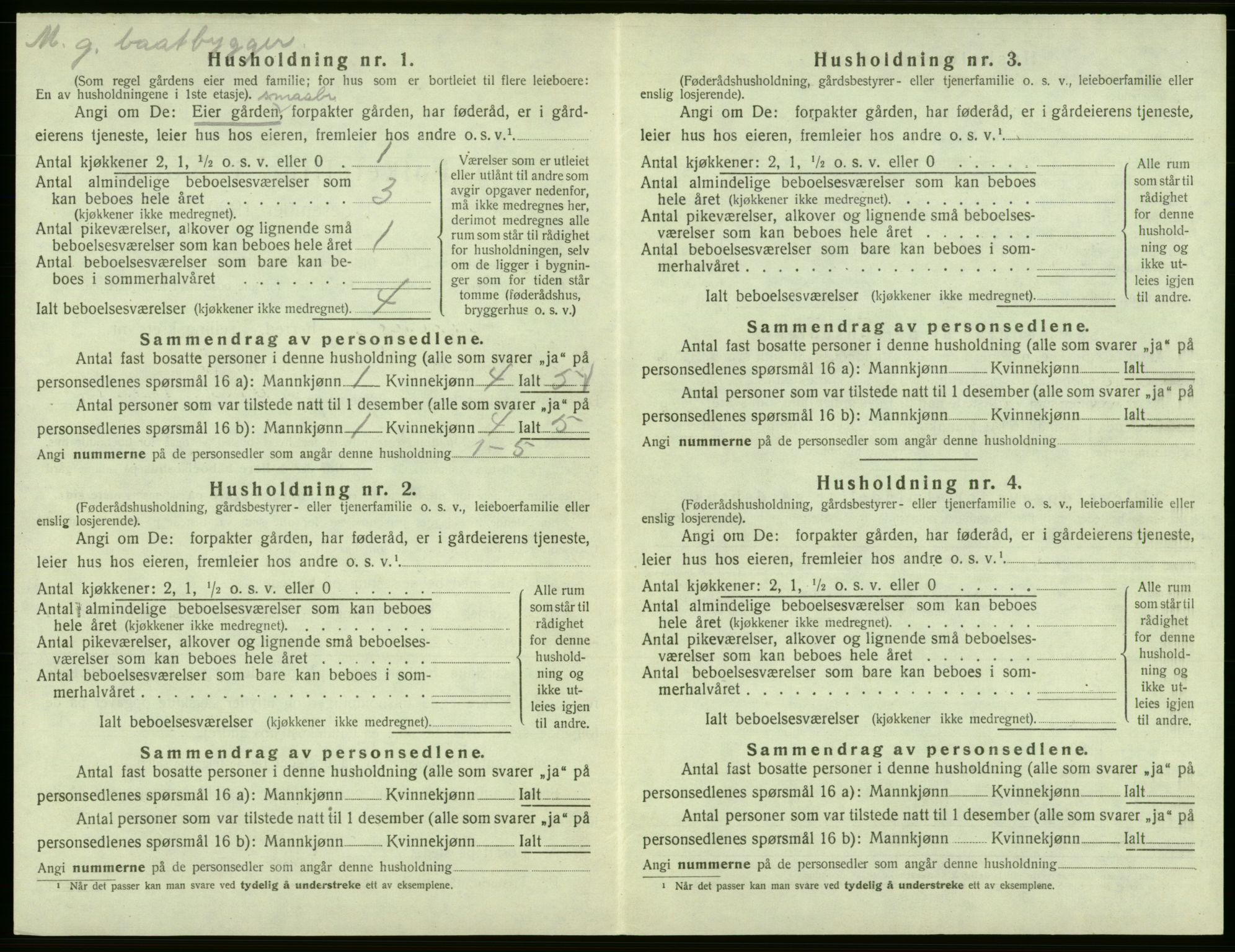 SAB, Folketelling 1920 for 1227 Jondal herred, 1920, s. 205