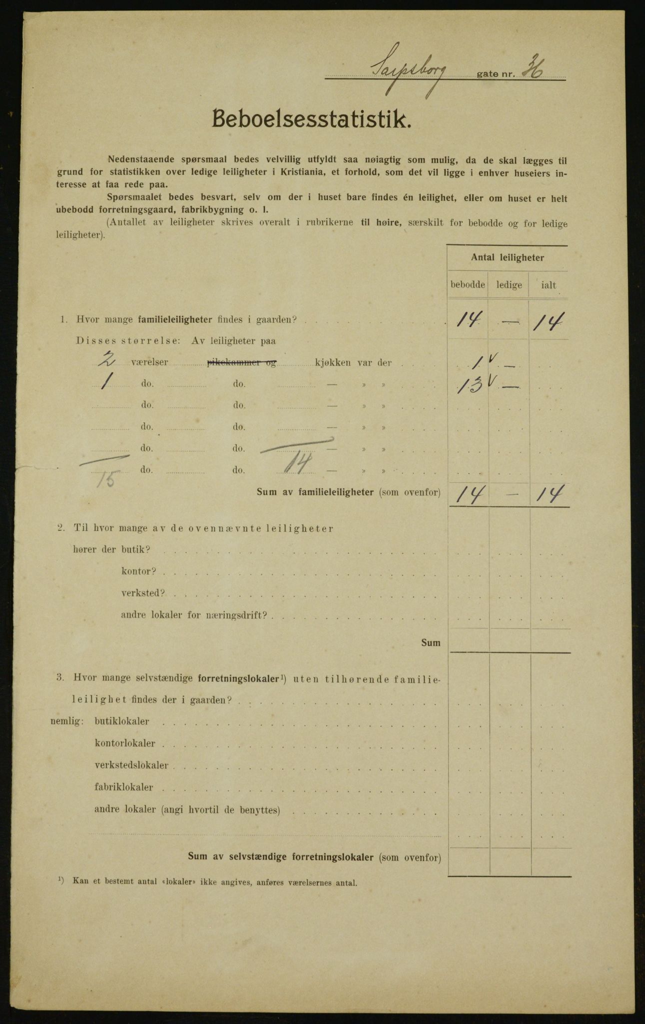 OBA, Kommunal folketelling 1.2.1910 for Kristiania, 1910, s. 85253