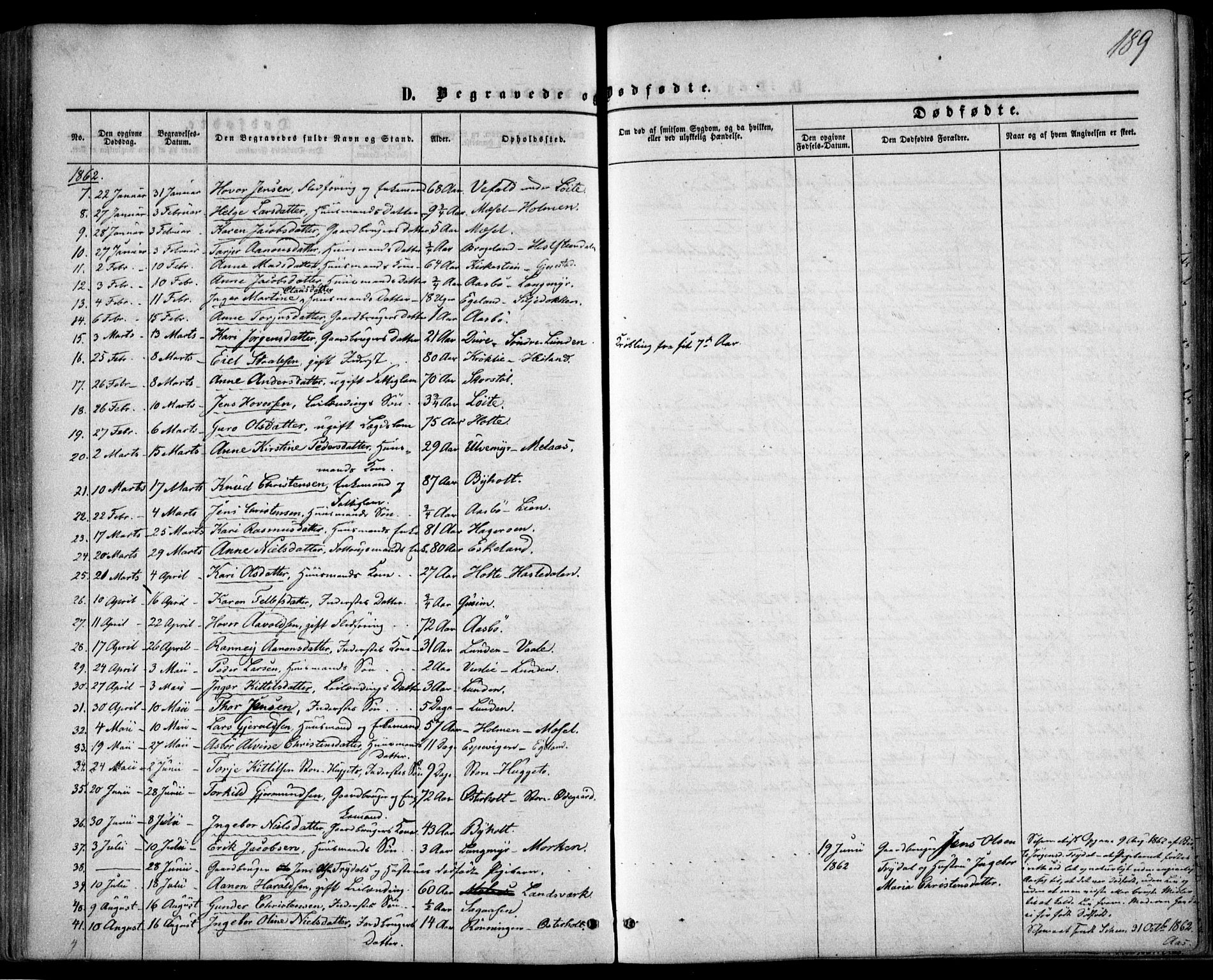 Gjerstad sokneprestkontor, AV/SAK-1111-0014/F/Fa/Faa/L0007: Ministerialbok nr. A 7, 1858-1875, s. 189