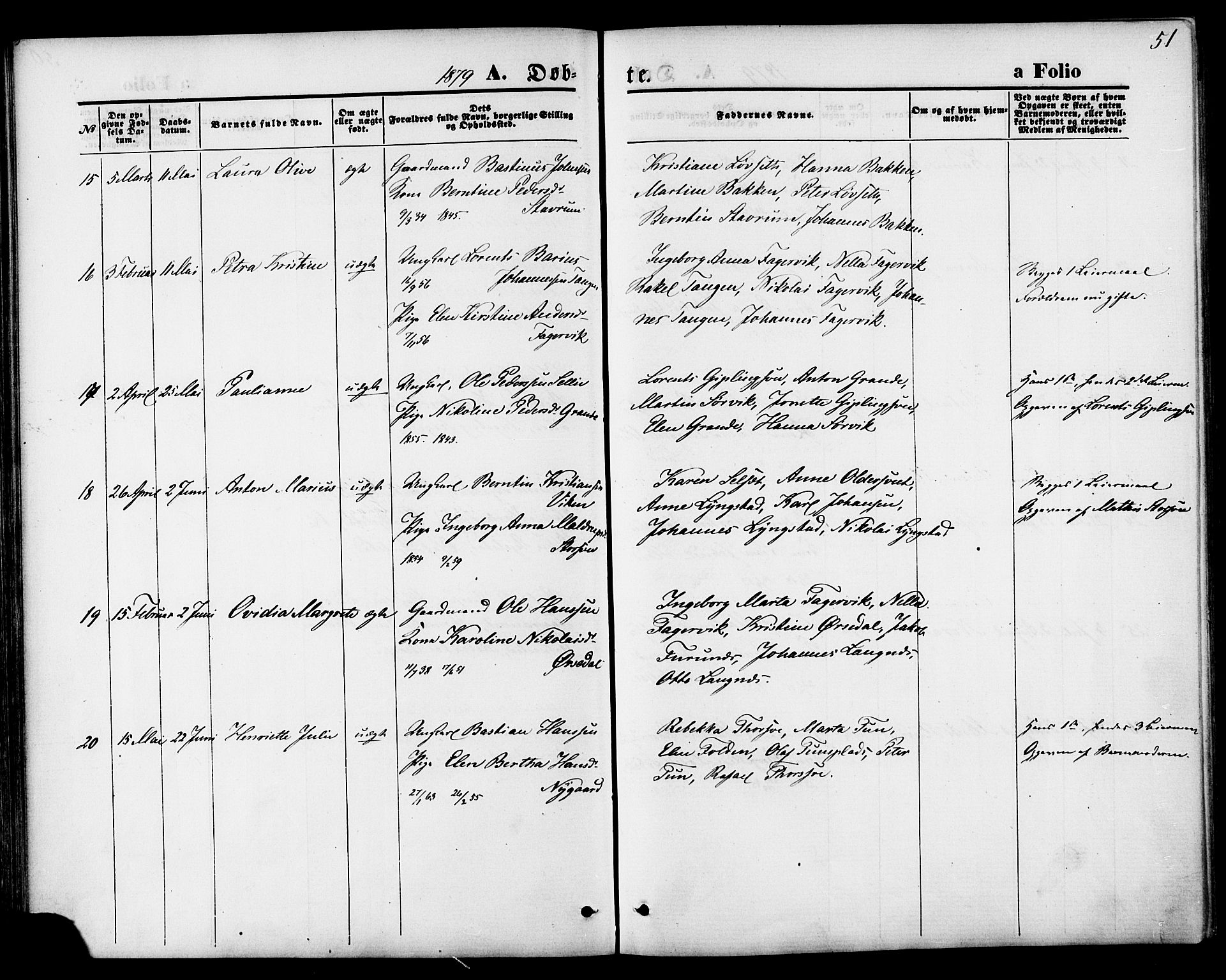 Ministerialprotokoller, klokkerbøker og fødselsregistre - Nord-Trøndelag, SAT/A-1458/744/L0419: Ministerialbok nr. 744A03, 1867-1881, s. 51