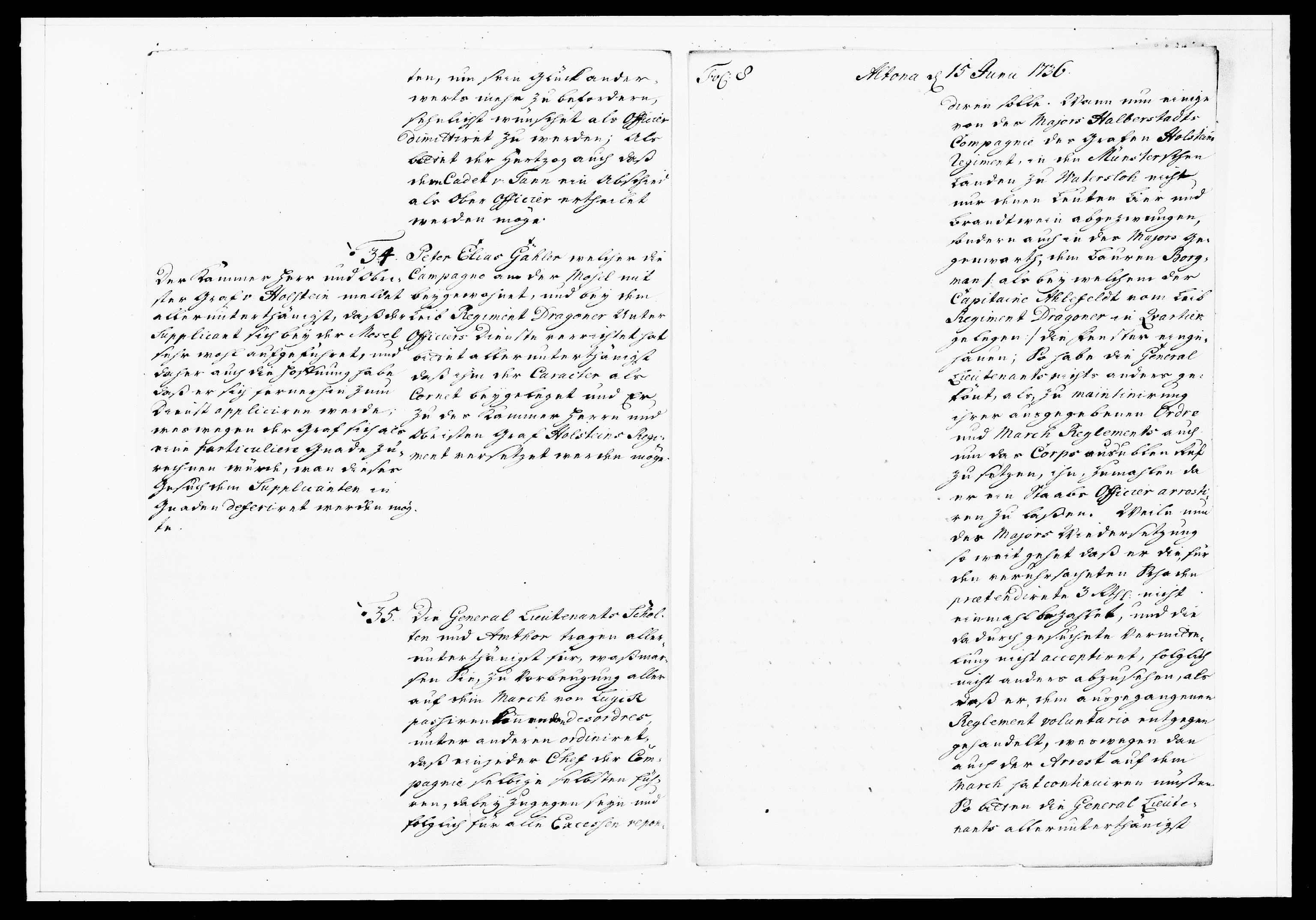 Krigskollegiet, Krigskancelliet, DRA/A-0006/-/1130-1137: Refererede sager, 1736, s. 213