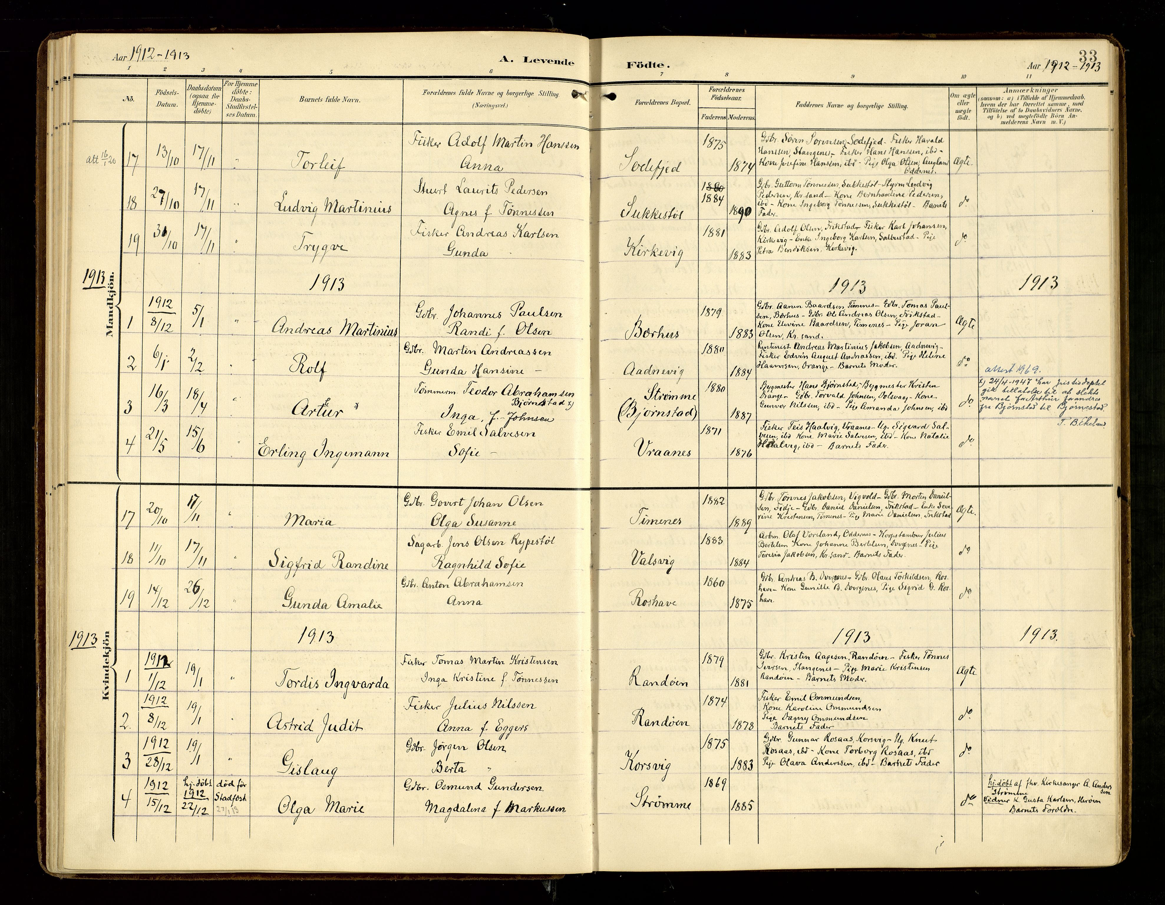 Oddernes sokneprestkontor, SAK/1111-0033/F/Fa/Fab/L0003: Ministerialbok nr. A 3, 1903-1916, s. 33
