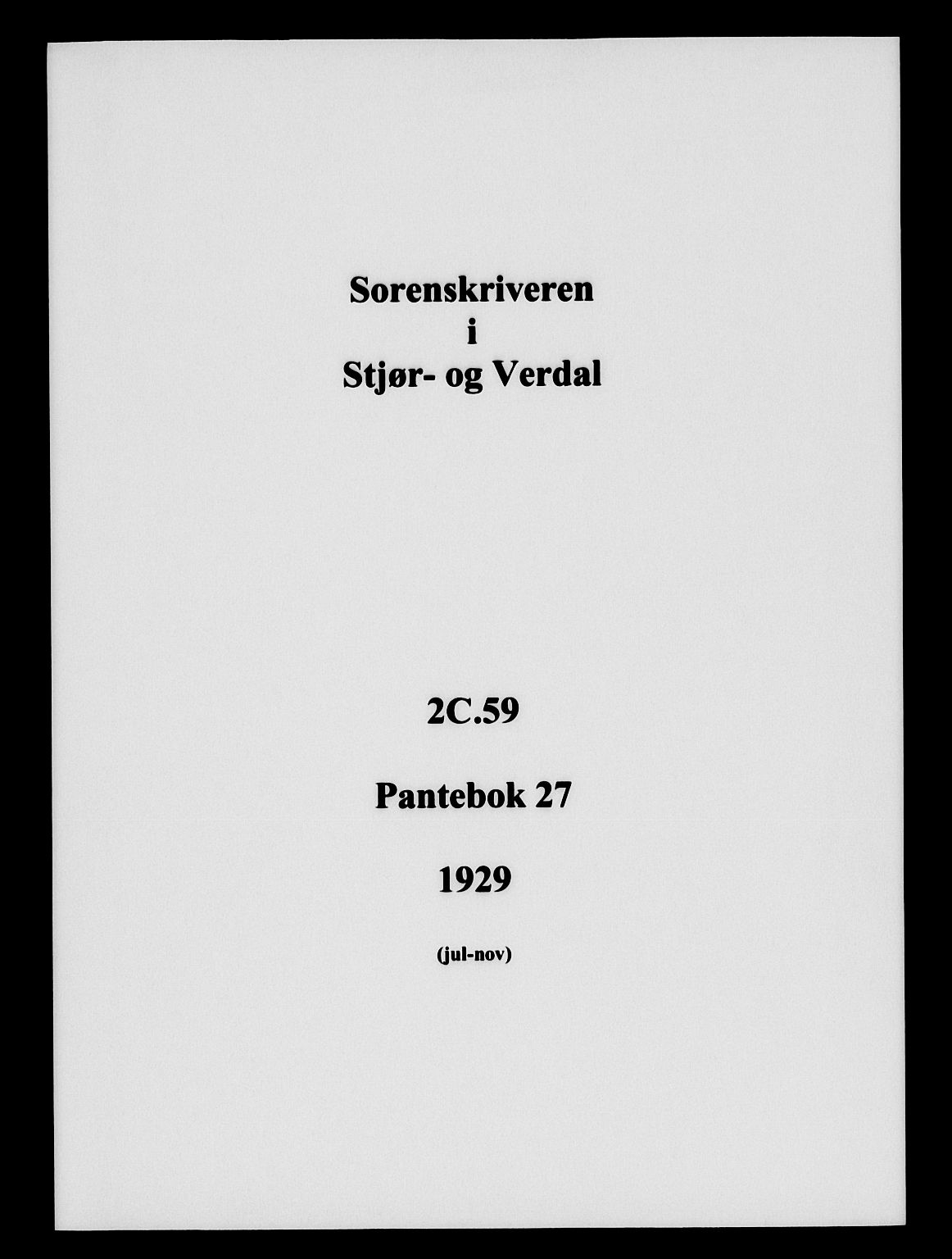 Stjør- og Verdal sorenskriveri, AV/SAT-A-4167/1/2/2C/L0059: Pantebok nr. 27, 1929-1929