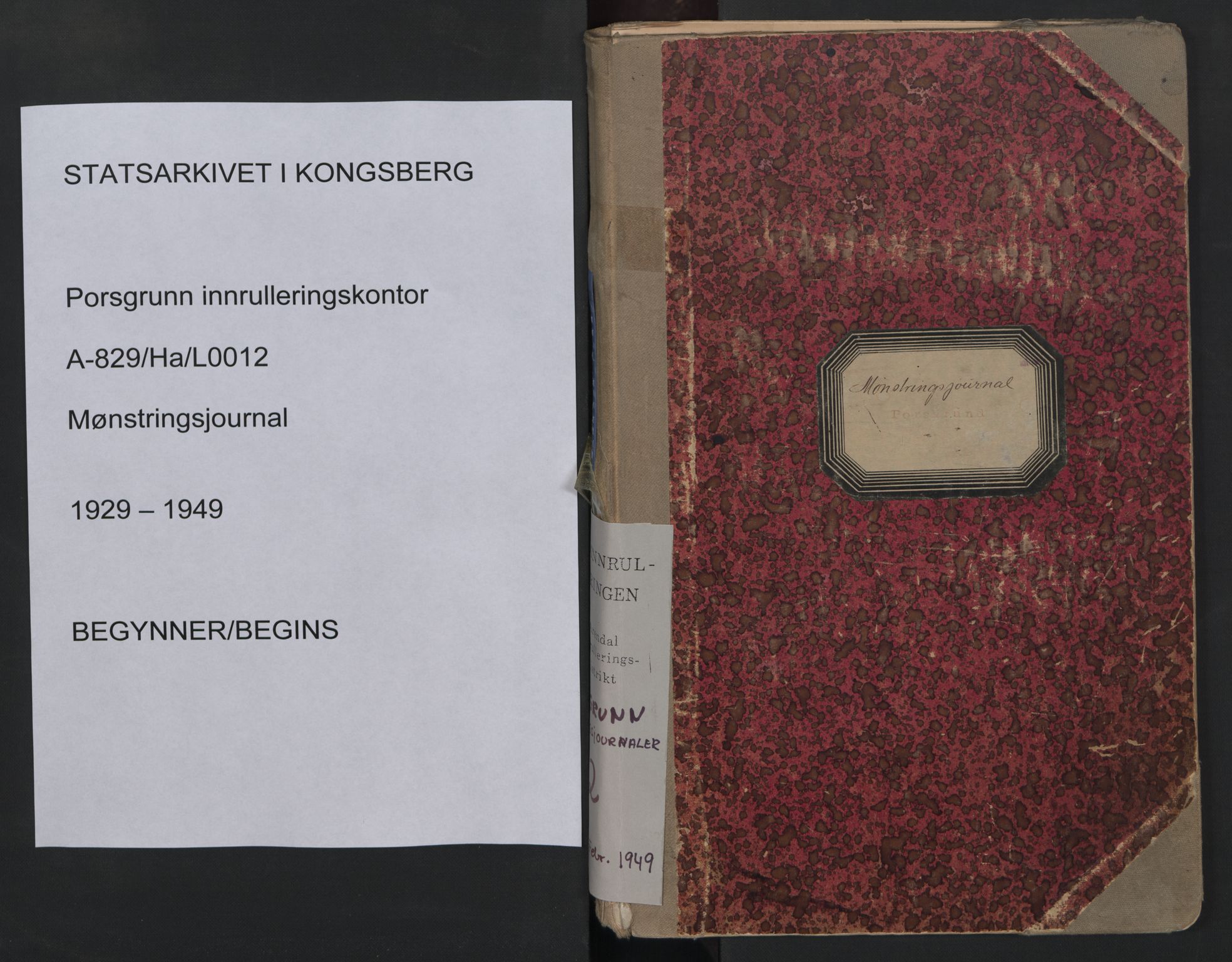 Porsgrunn innrulleringskontor, SAKO/A-829/H/Ha/L0012: Mønstringsjournal, 1929-1949