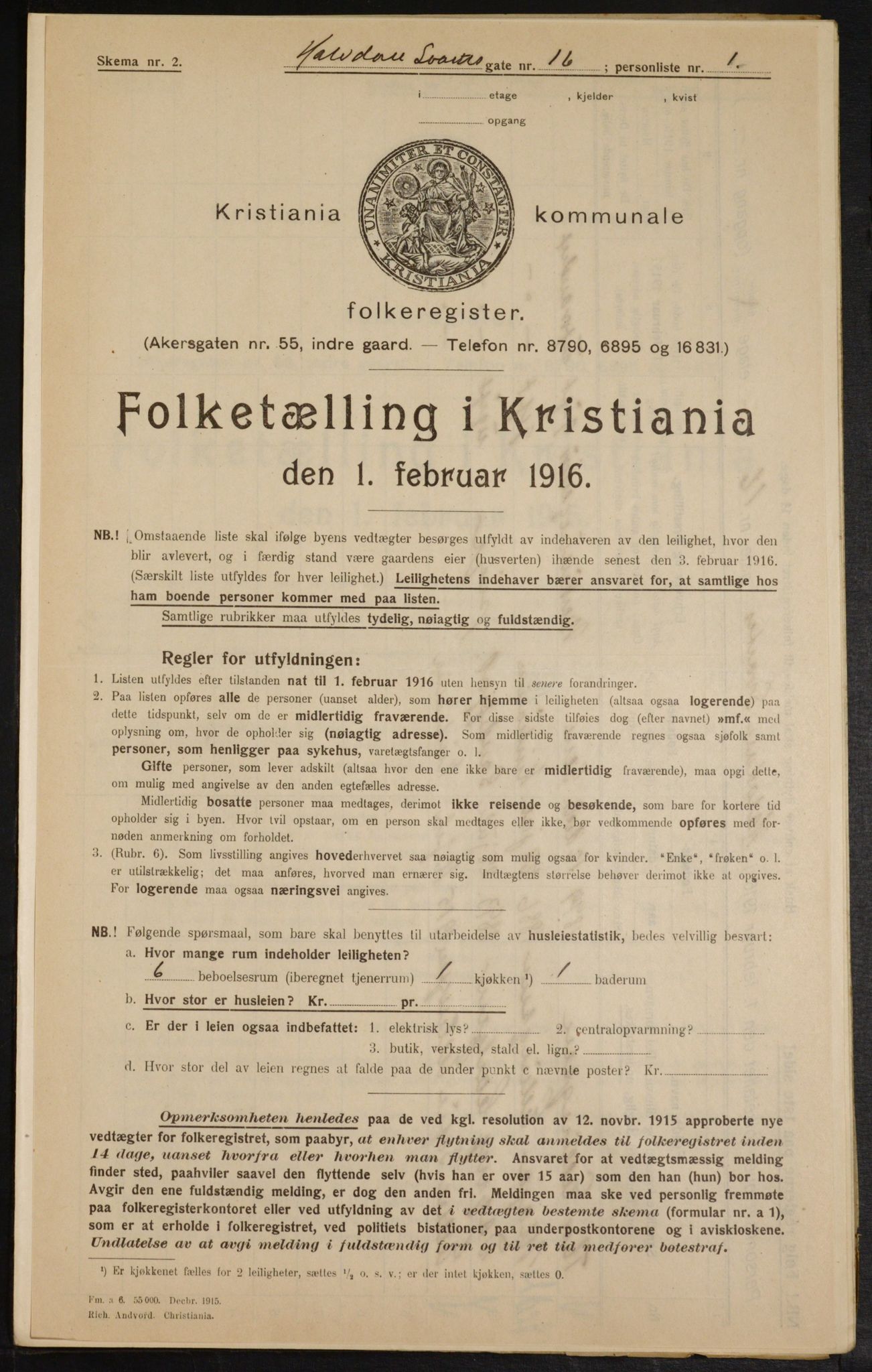 OBA, Kommunal folketelling 1.2.1916 for Kristiania, 1916, s. 34736