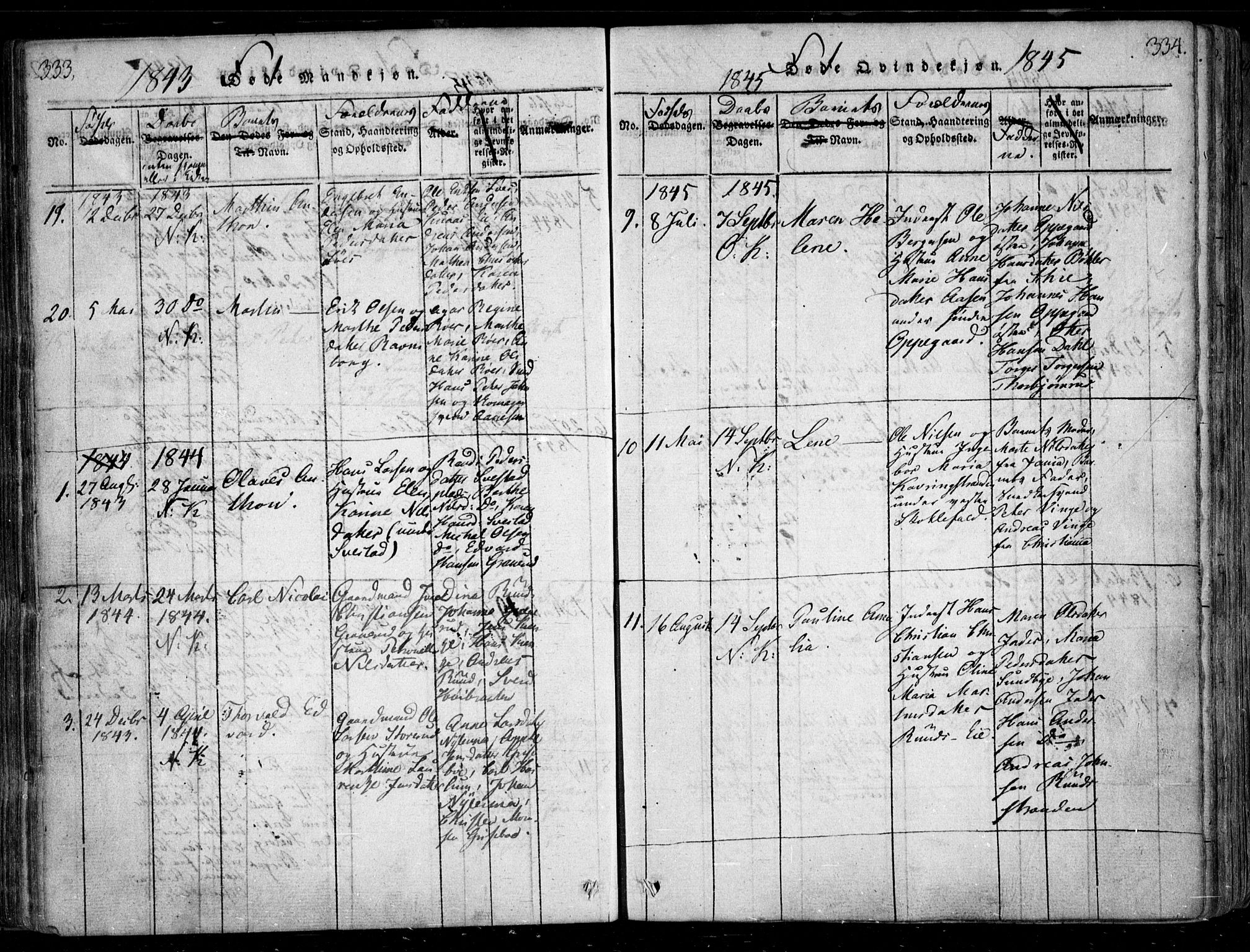 Nesodden prestekontor Kirkebøker, AV/SAO-A-10013/F/Fa/L0006: Ministerialbok nr. I 6, 1814-1847, s. 333-334