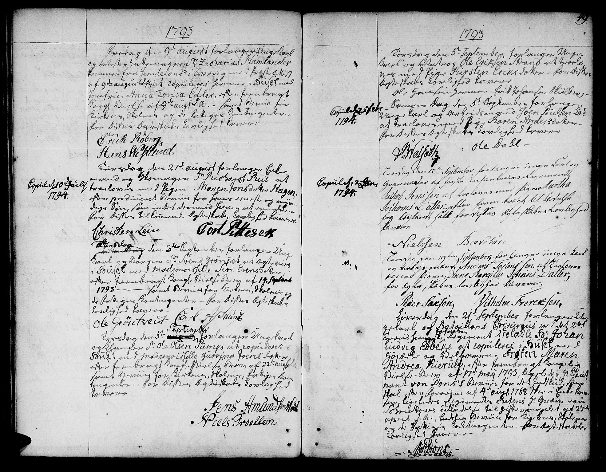 Ministerialprotokoller, klokkerbøker og fødselsregistre - Sør-Trøndelag, SAT/A-1456/601/L0041: Ministerialbok nr. 601A09, 1784-1801, s. 49