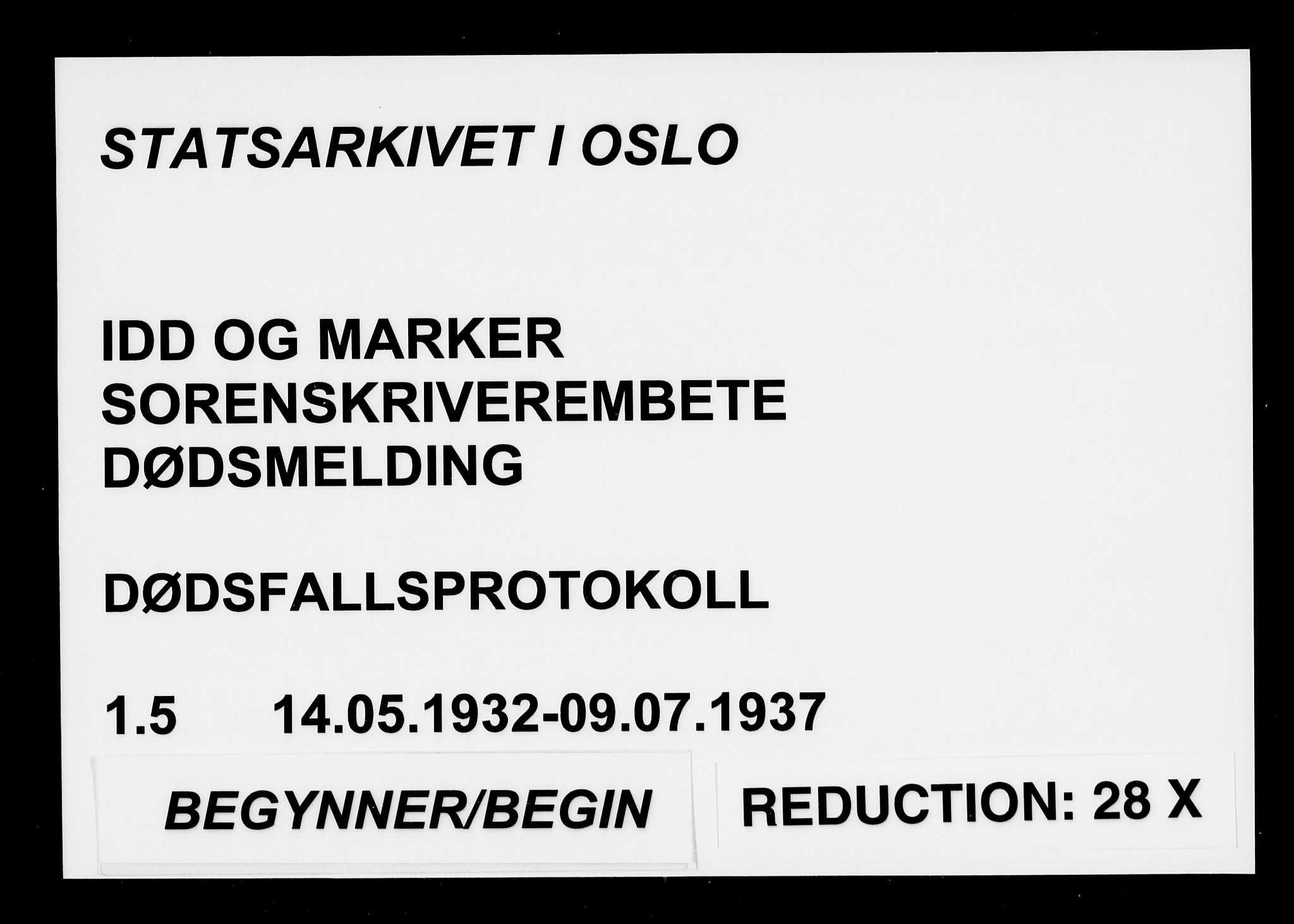 Idd og Marker sorenskriveri, SAO/A-10283/H/Ha/Haa/L0001/0005: Dødsanmeldelsesprotokoller / Dødsanmeldelsesprotokoll, 1932-1937