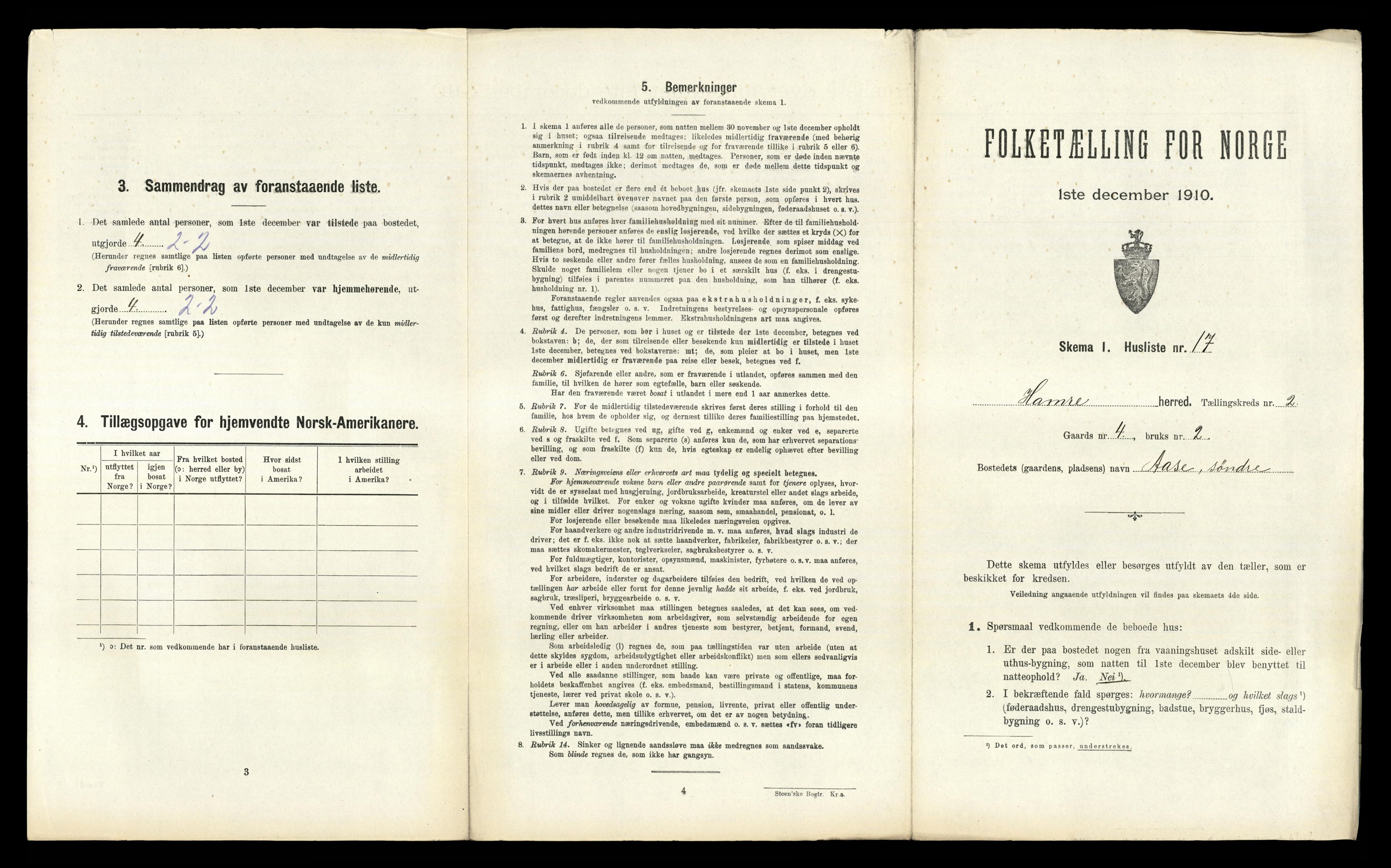 RA, Folketelling 1910 for 1254 Hamre herred, 1910, s. 106