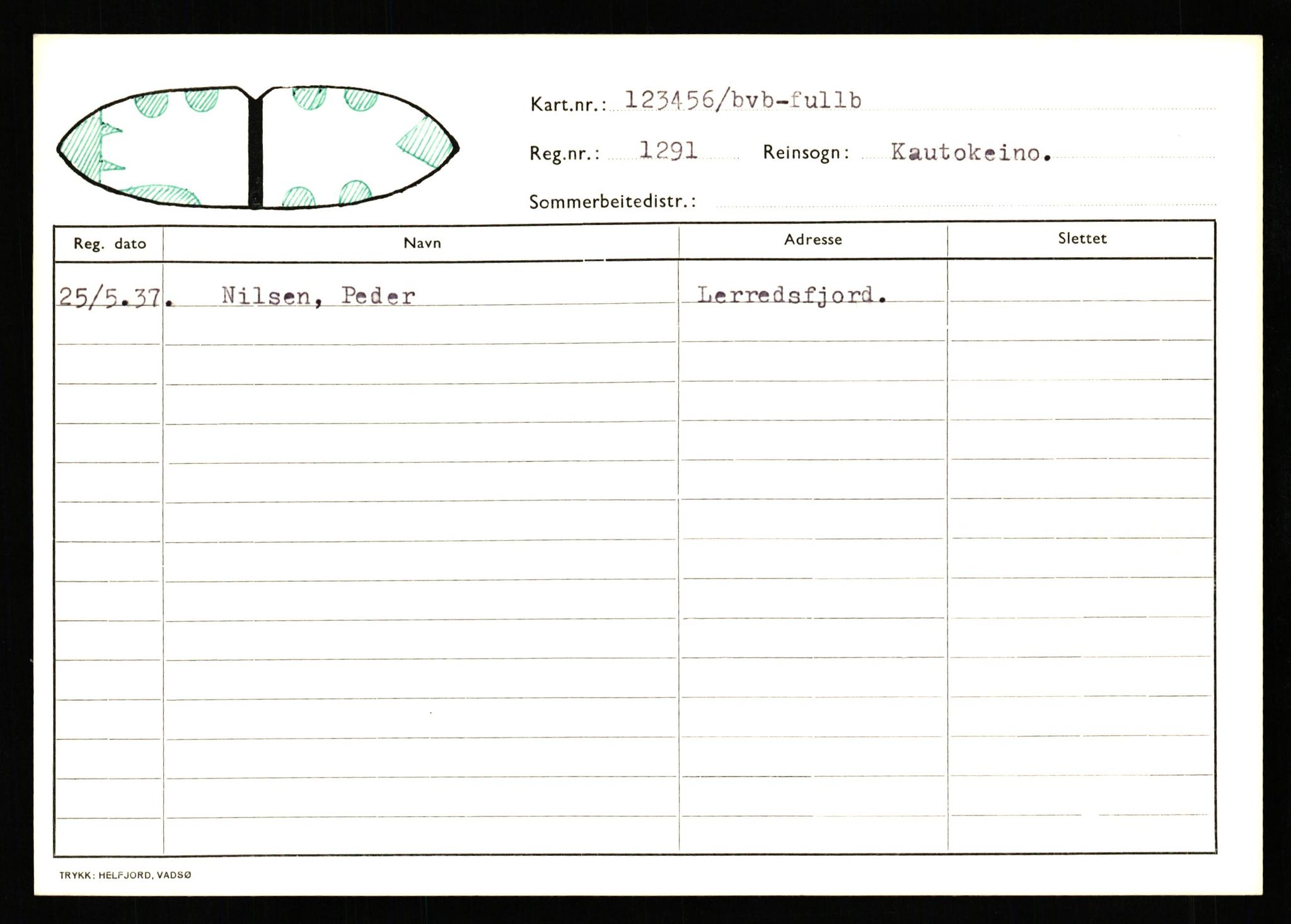 Lappefogden i Finnmark/Reindriftsforvaltningen Øst-Finnmark, AV/SATØ-S-1461/G/Ge/Gea/L0007: Slettede reinmerker: Karasjok, Kautokeino, Polmak og Varanger, 1934-1992, s. 530