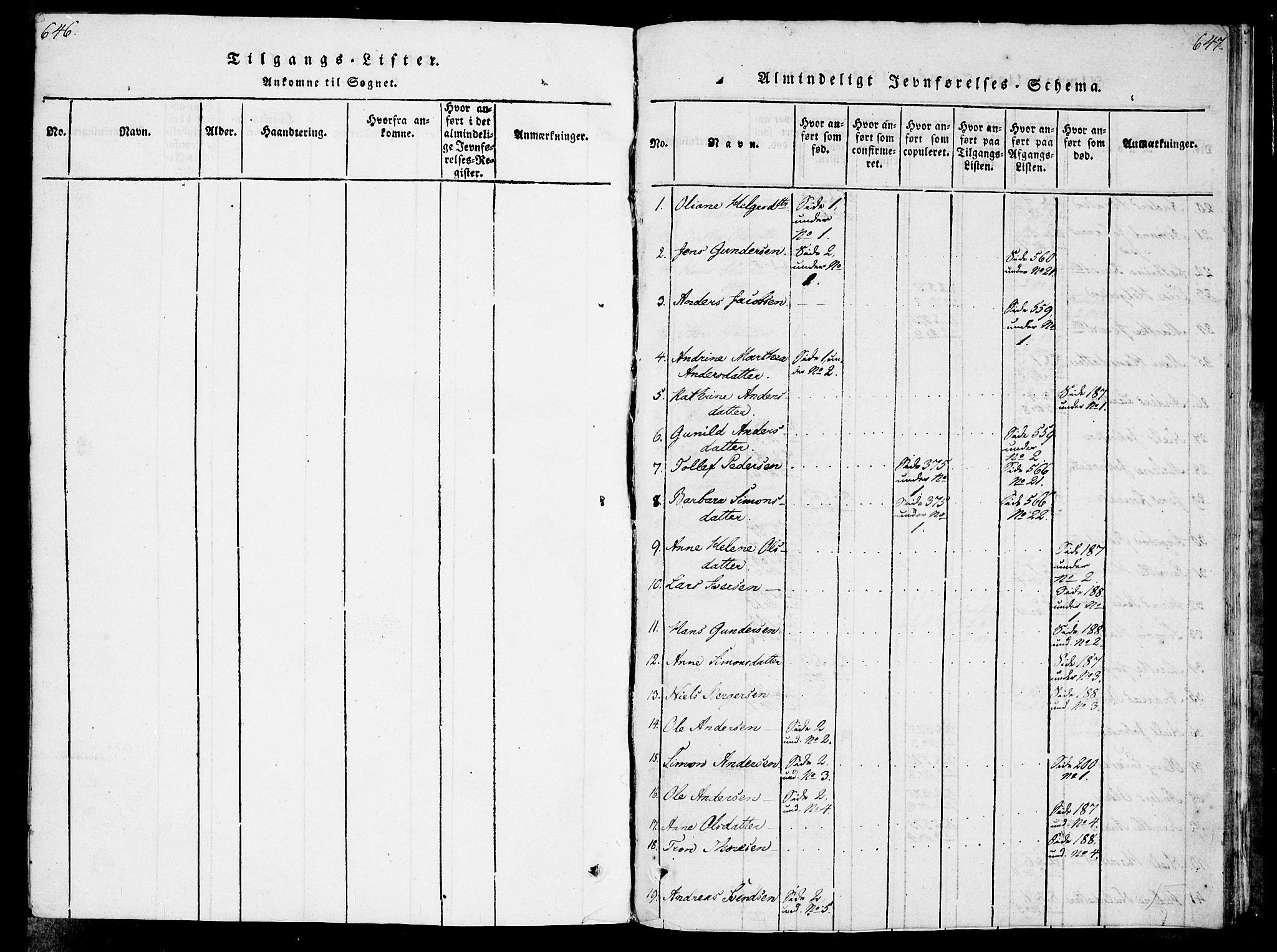 Idd prestekontor Kirkebøker, SAO/A-10911/F/Fc/L0002: Ministerialbok nr. III 2, 1815-1831, s. 646-647