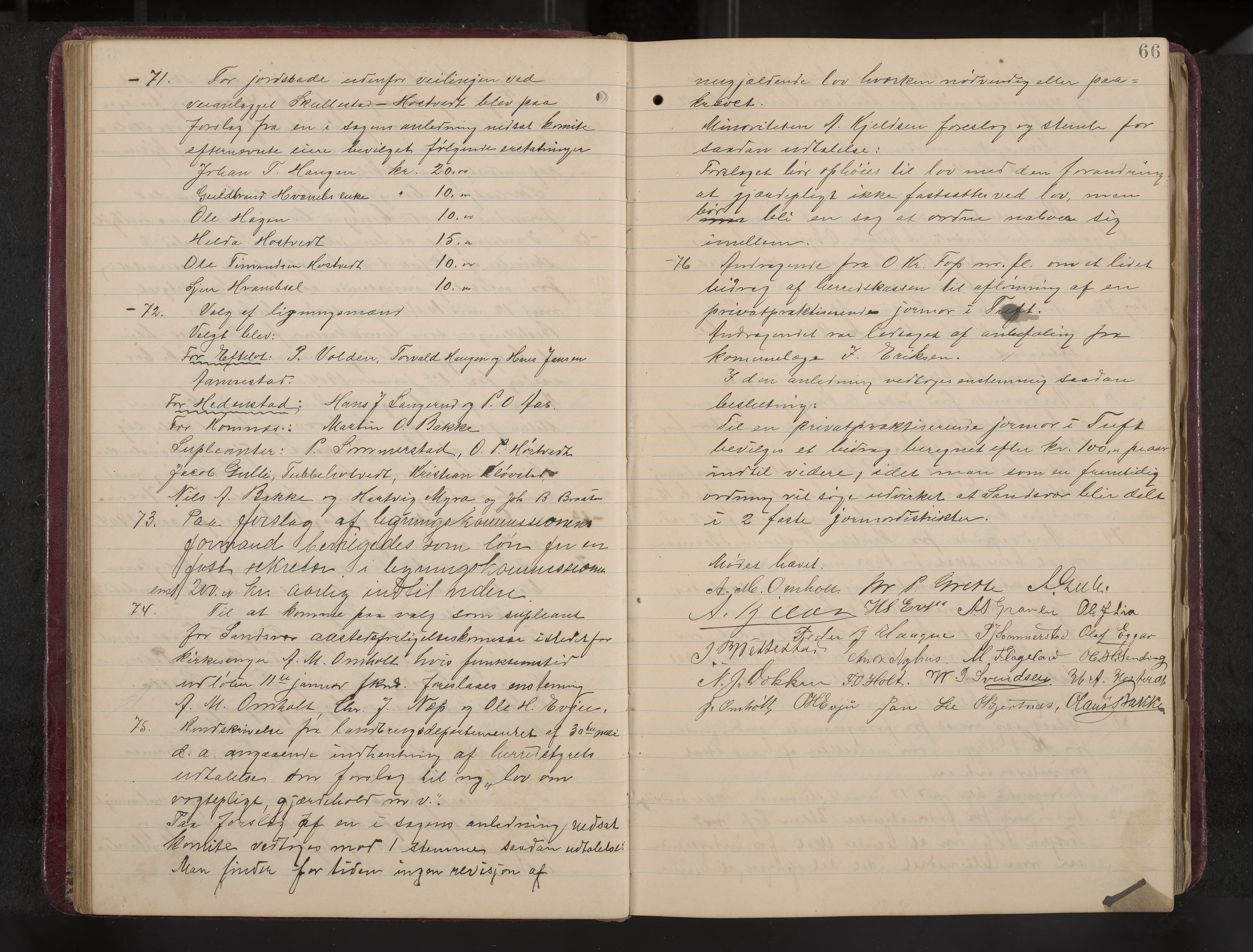 Ytre Sandsvær formannskap og sentraladministrasjon, IKAK/0629021/A/Aa/L0001: Møtebok med register, 1902-1919, s. 66