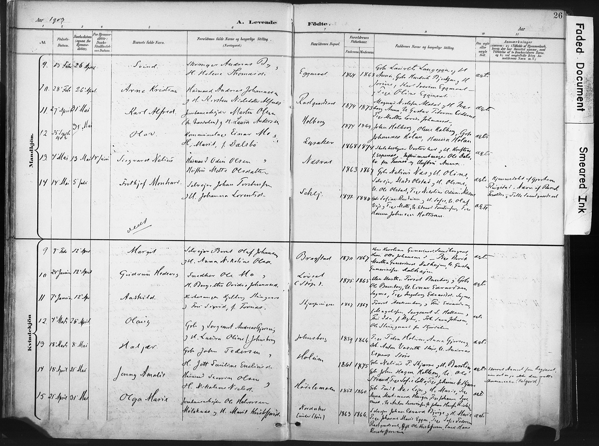 Ministerialprotokoller, klokkerbøker og fødselsregistre - Nord-Trøndelag, AV/SAT-A-1458/717/L0162: Ministerialbok nr. 717A12, 1898-1923, s. 26