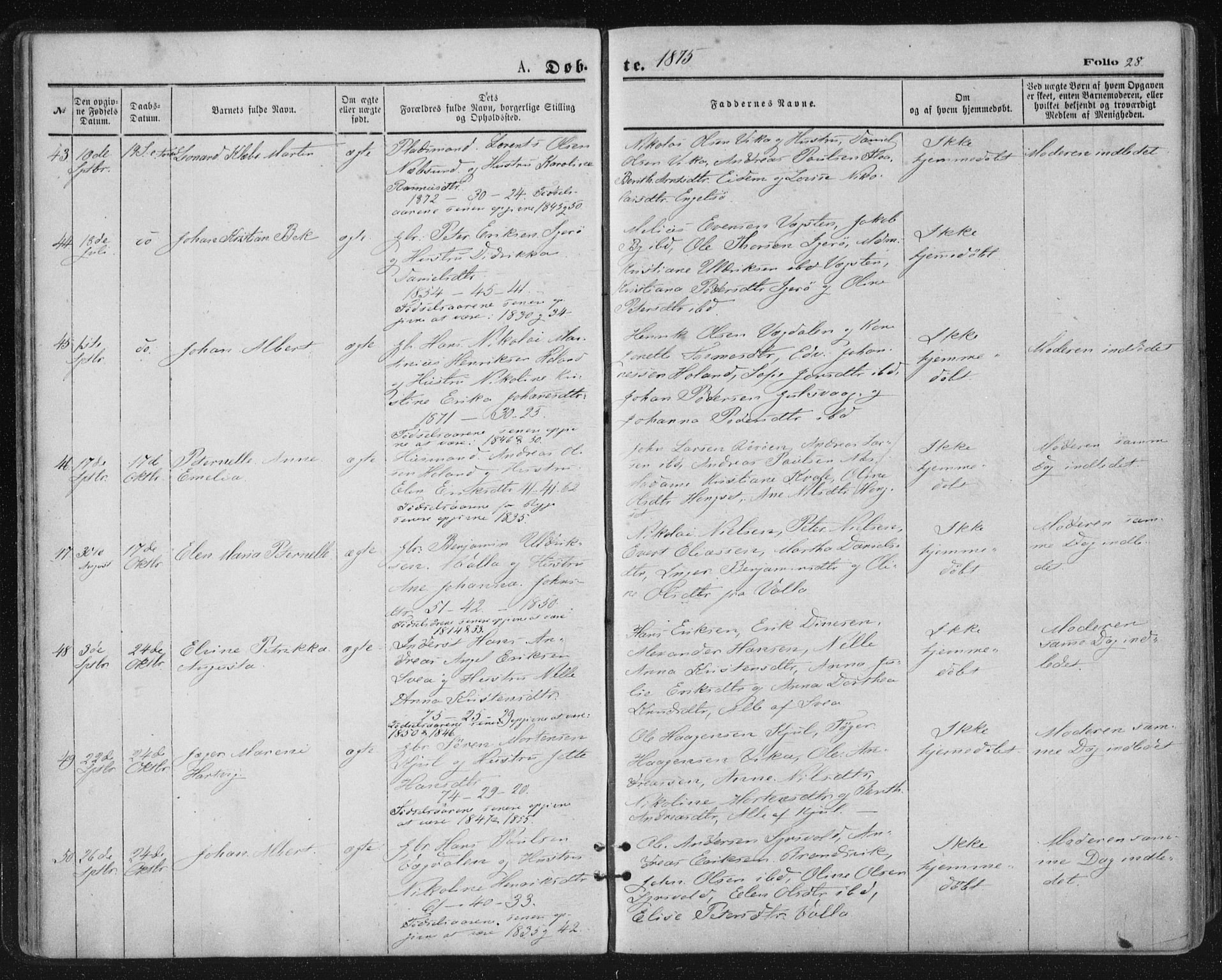 Ministerialprotokoller, klokkerbøker og fødselsregistre - Nordland, SAT/A-1459/816/L0241: Ministerialbok nr. 816A07, 1870-1885, s. 28