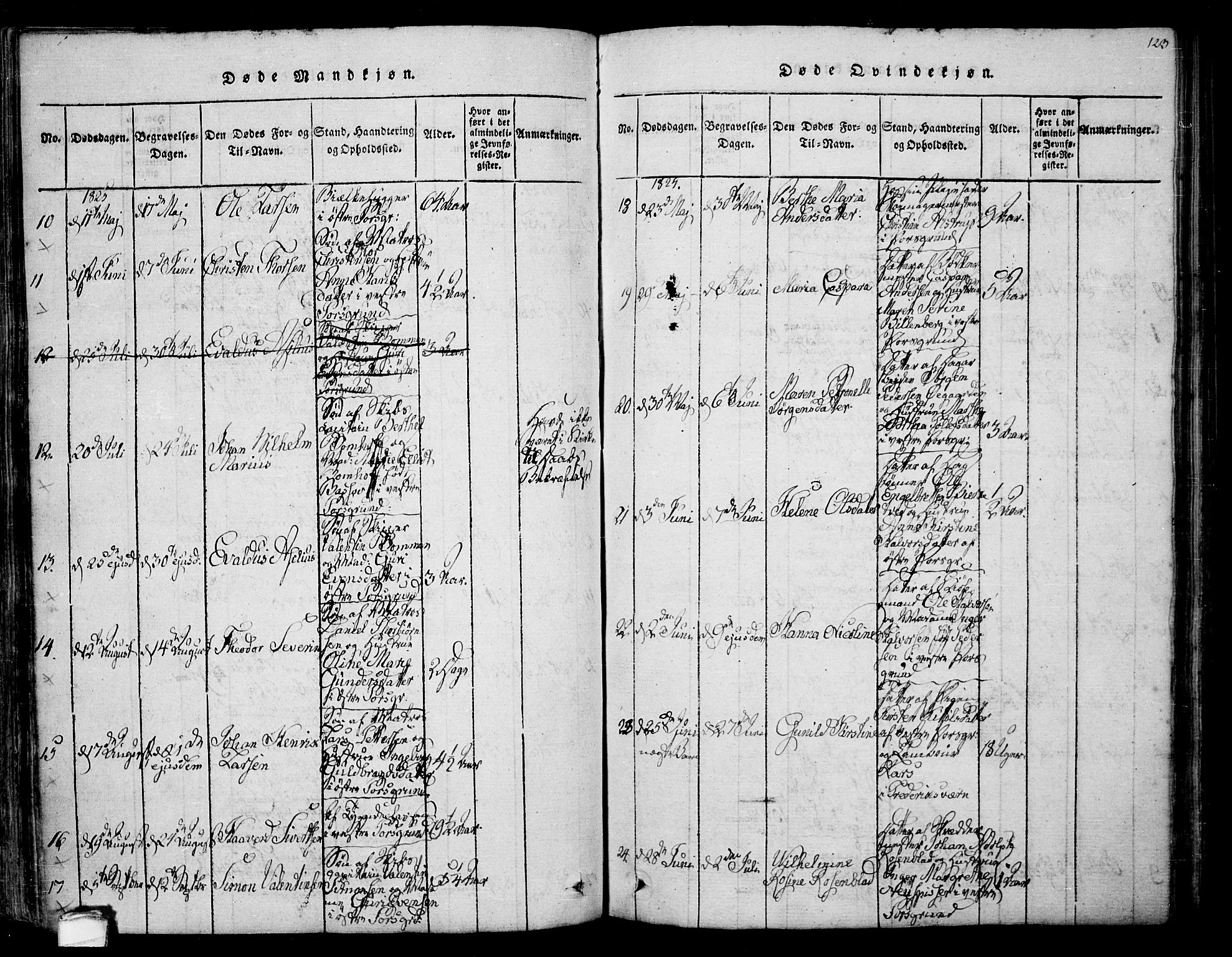 Porsgrunn kirkebøker , AV/SAKO-A-104/F/Fa/L0004: Ministerialbok nr. 4, 1814-1828, s. 123