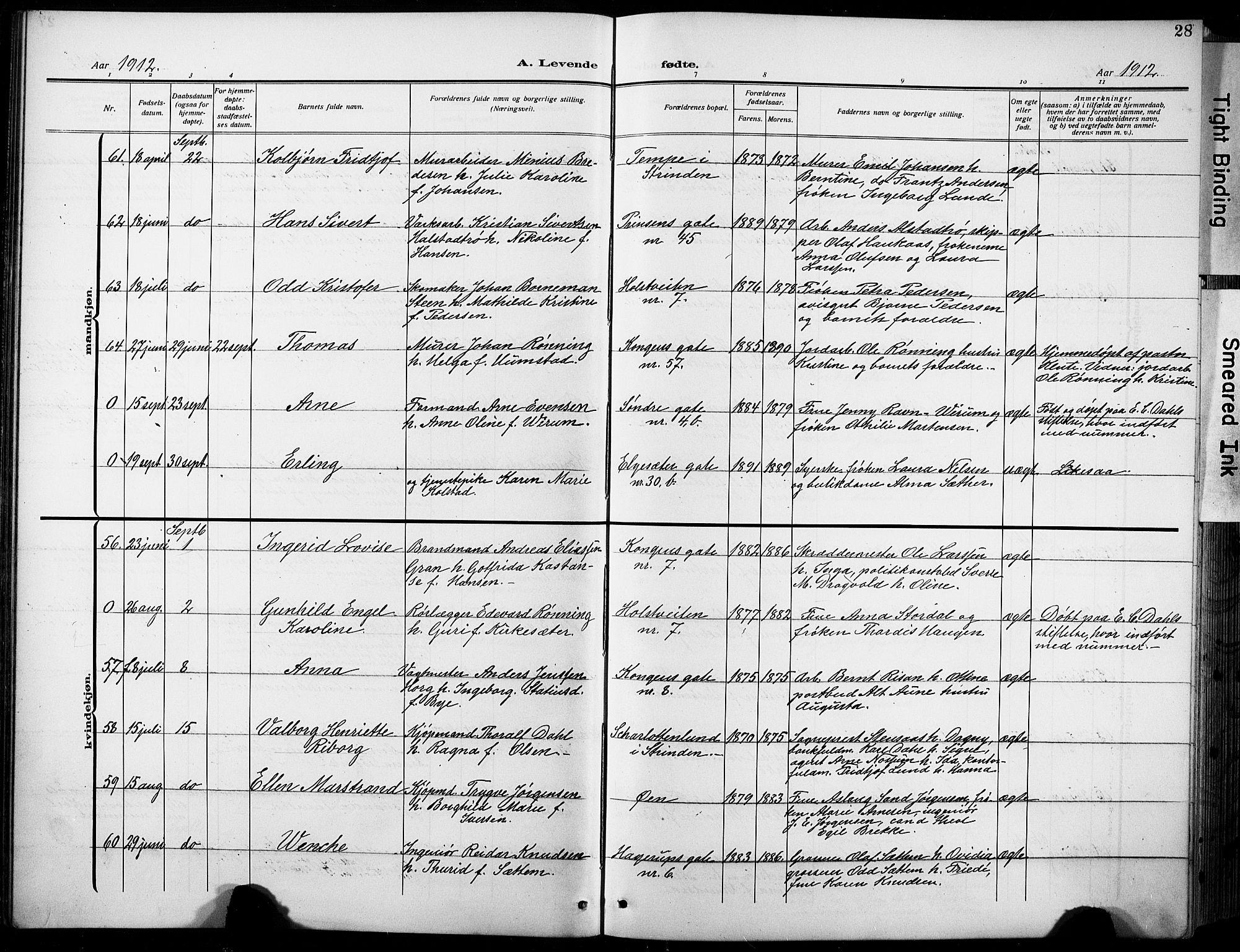 Ministerialprotokoller, klokkerbøker og fødselsregistre - Sør-Trøndelag, AV/SAT-A-1456/601/L0096: Klokkerbok nr. 601C14, 1911-1931, s. 28