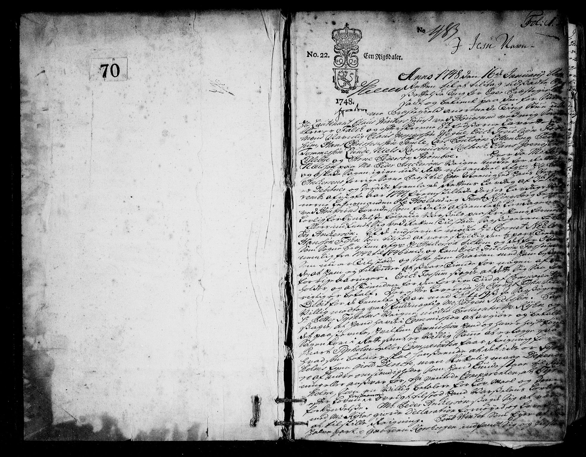 Eiker, Modum og Sigdal sorenskriveri, SAKO/A-123/F/Fa/Fab/L0003: Tingbok, 1748-1752, s. 1