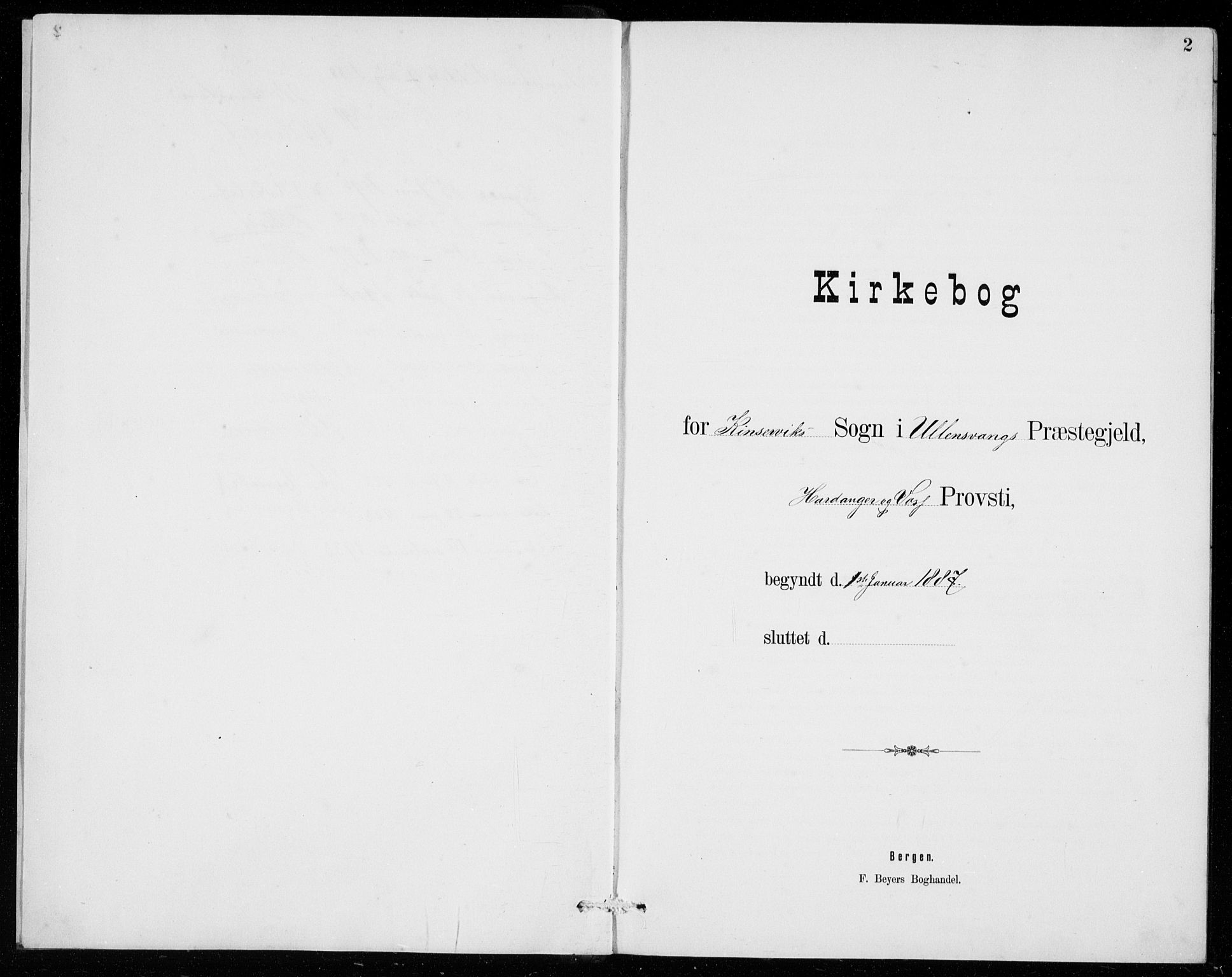 Ullensvang sokneprestembete, SAB/A-78701/H/Hab: Klokkerbok nr. E  7, 1887-1929, s. 2